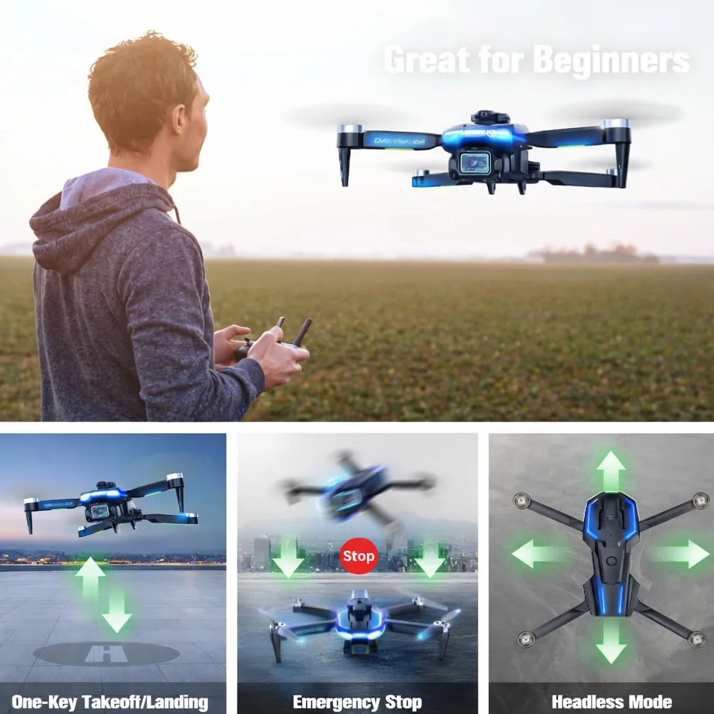 Drones con Camara 1080P Dron para Niños con Motor Brushless Drone FPV con 30min de Vuelo/Altitud Retención RC Quadcopter para Principiantes, Juguetes Regalo para Niños, Menos de 249g (White)