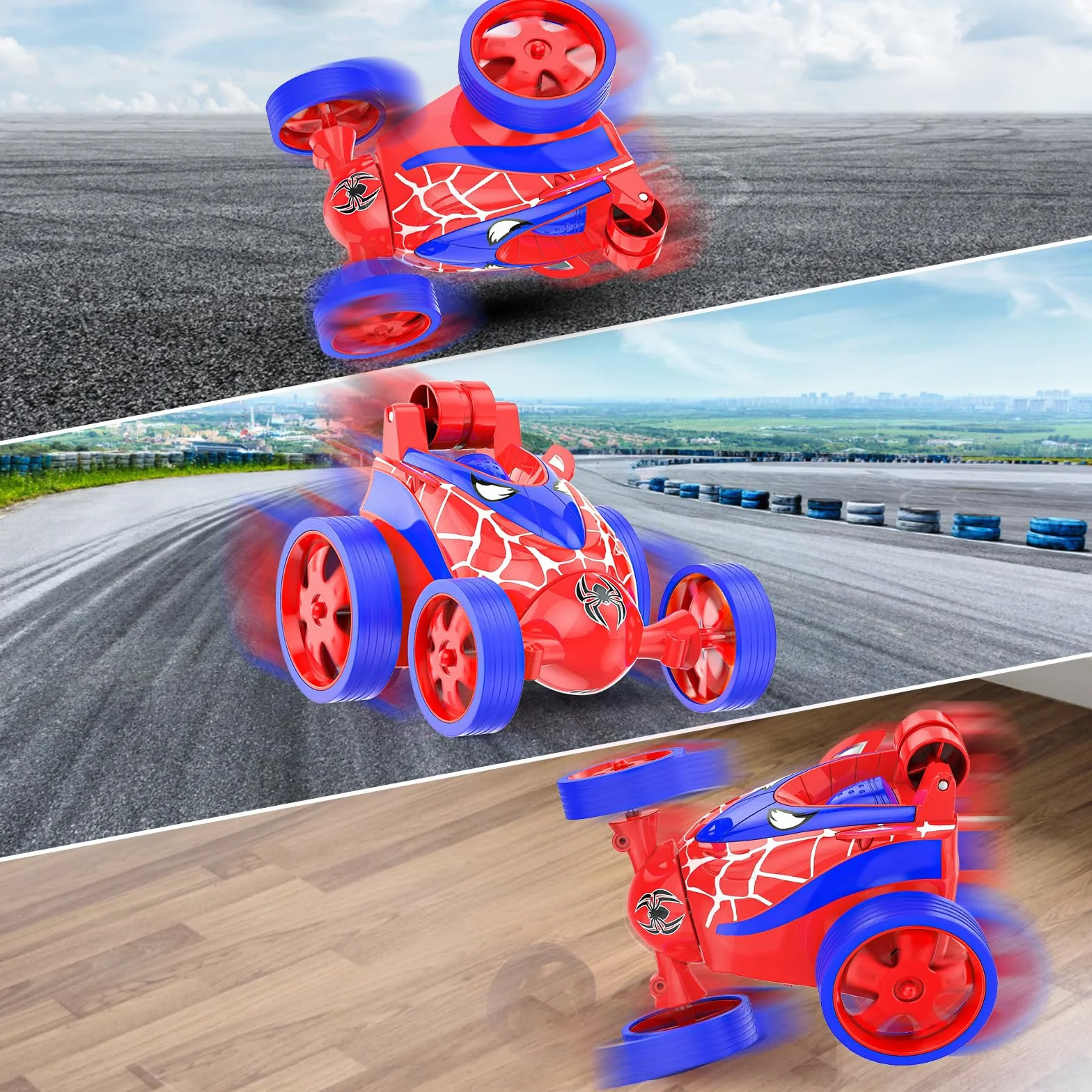 Mini Coche Teledirigido Acrobacia RC 360 Grados Rotación Spider Juguete Infantil Regalo Niños 3-7 Años
