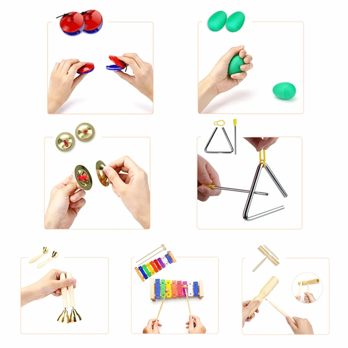 Instrumentos Musicales para Infantil, ULIFEME 24 Piezas Juguetes Músicales de Percusion para Bebes, Xilófono Madera Set de Instrumentos Musicales para Niños Juegos Musical con Una Bolsa de Transporte