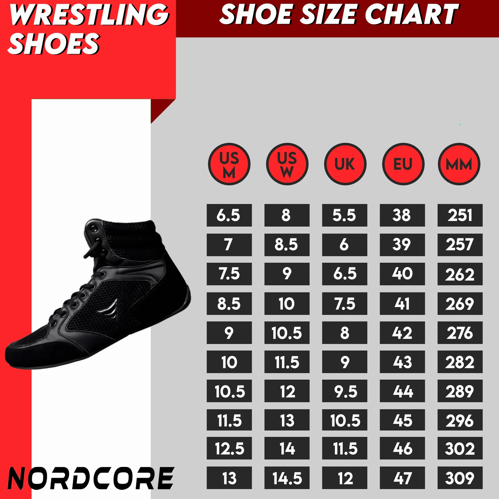 Nordcore Zapatillas de Boxeo Ligeras Alta Tracción Hombre Mujeres