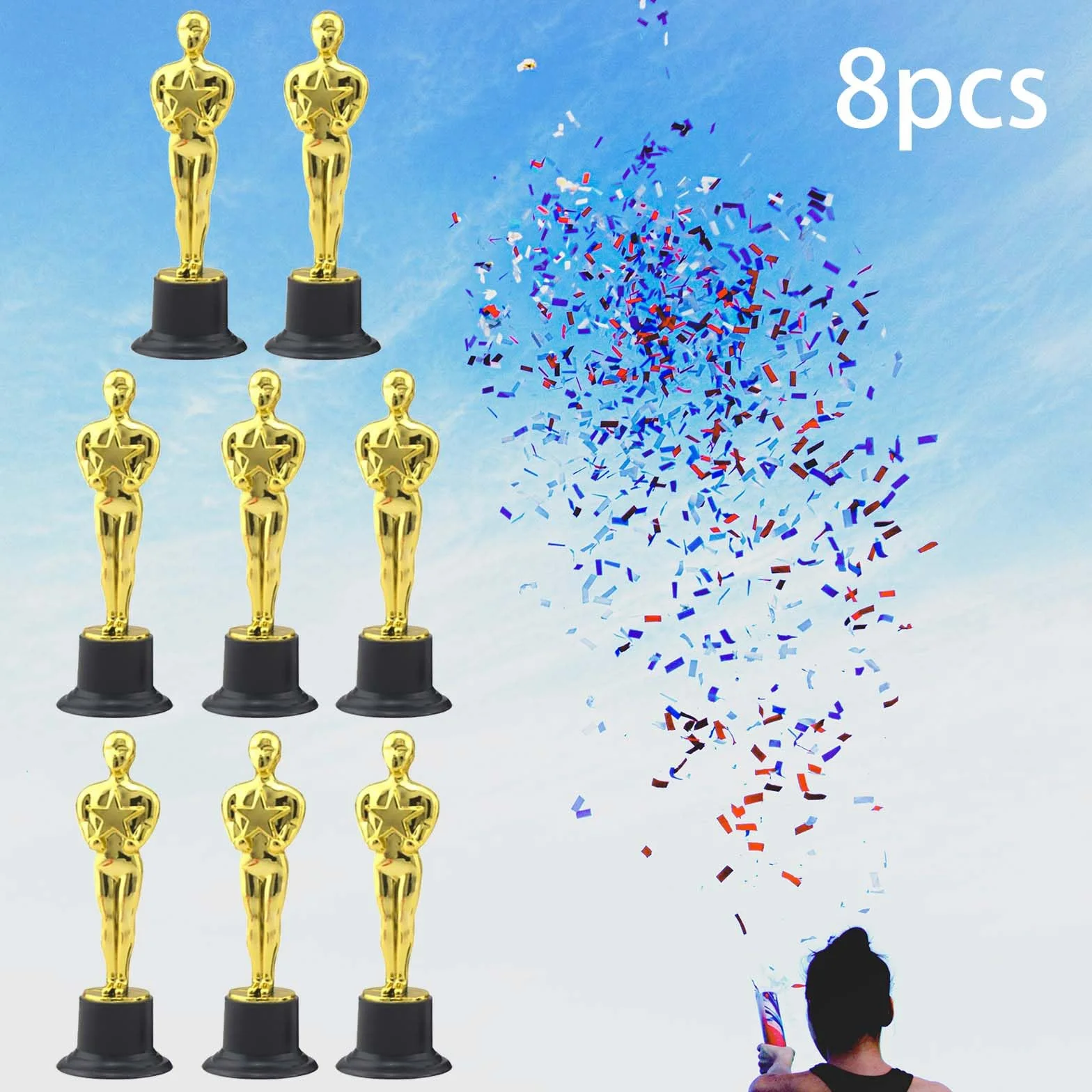 Trofeos para Niños 8PCS, Trofeos Futbol Medallas, Trofeos Personalizados Plastico Premios Deportivos