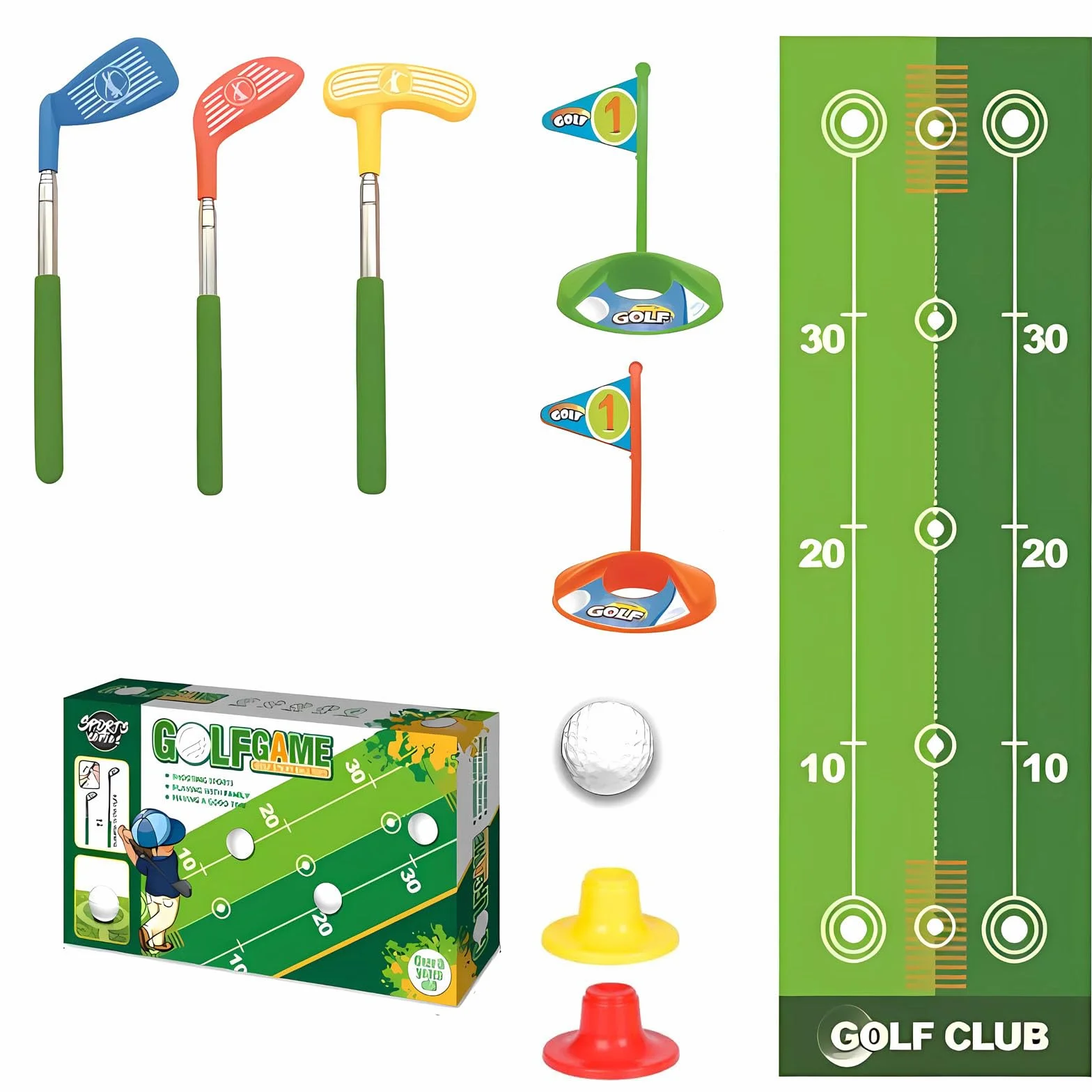 13 Piezas Mini Golfista Set, con 3 Palos de Golf RetráctilesGolfista,Golf Entrenamiento,Regalo de Juegos Deportivos de Exterior para Niños, Juguetes Deportivos De Golf De Interior Y Exterior