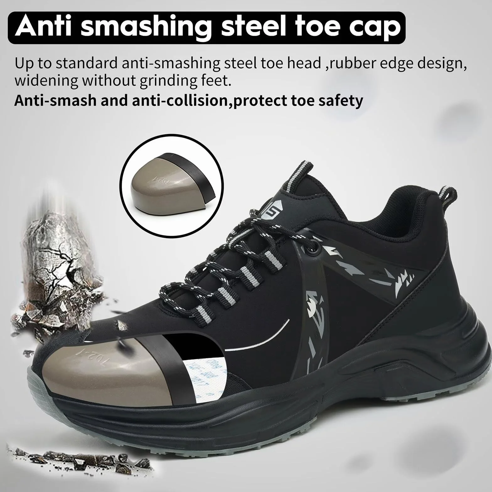 Zapatos de Seguridad con Punteras de Acero Antideslizante para Hombre Mujer