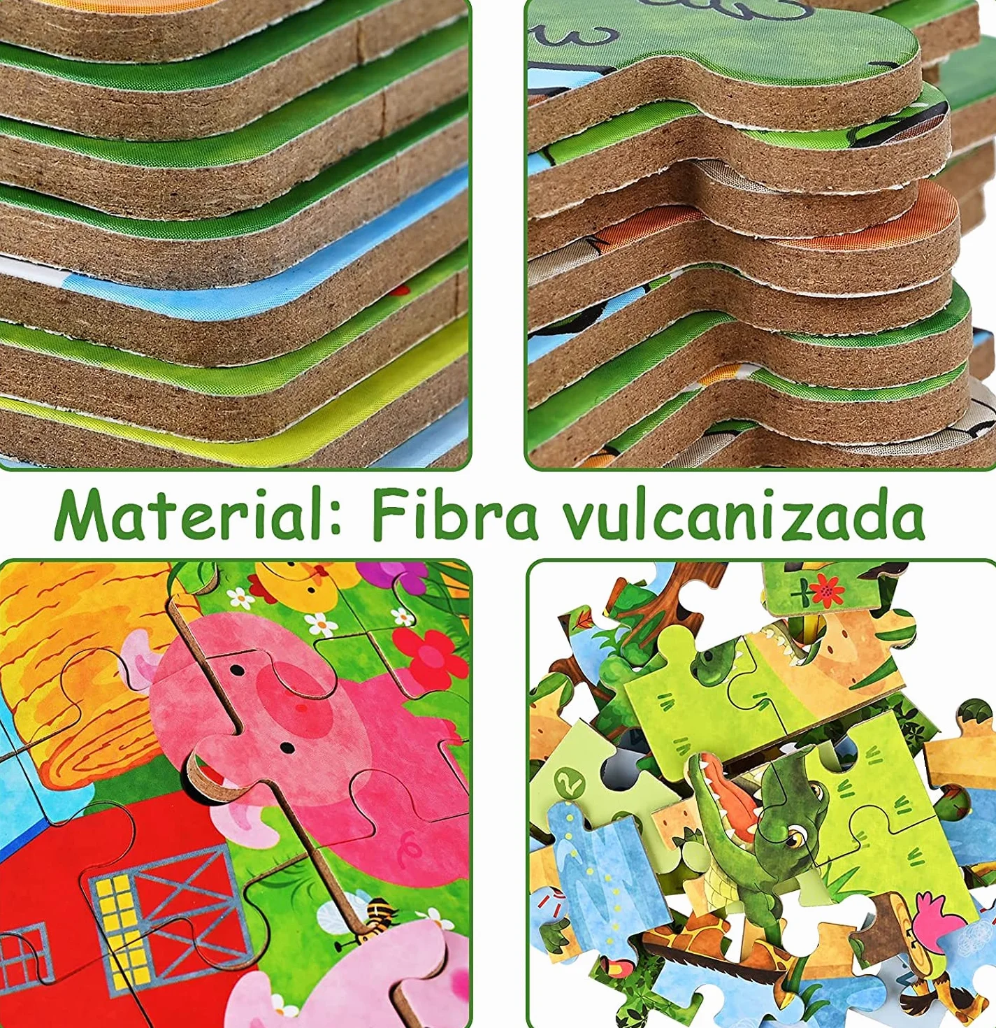 Puzzle 1-5 años Juguetes Niños 8 Pcs Juegos Educativos Animales Rompecabezas con Caja Regalo