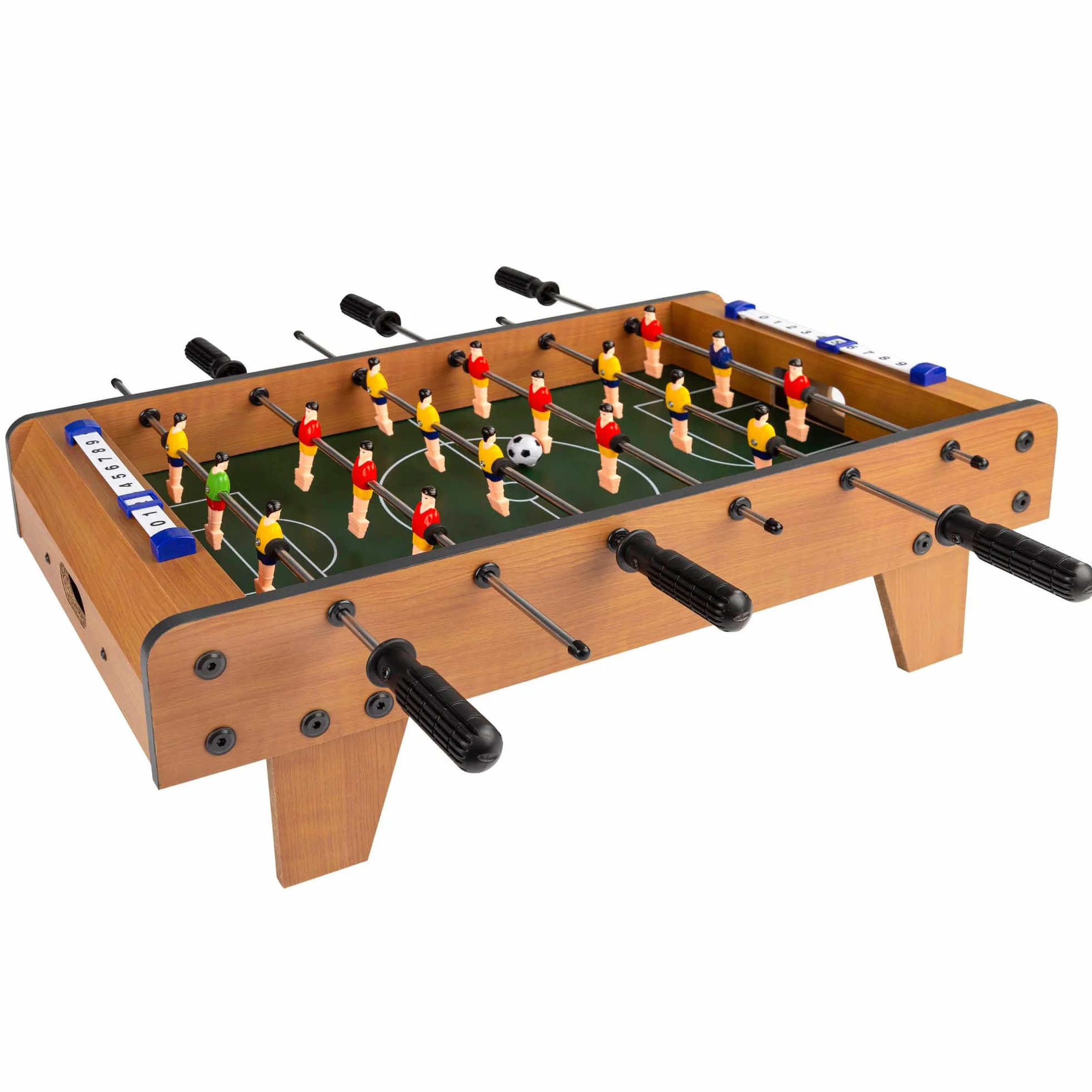 COLORBABY CB Games - Futbolín mesa, Cuerpo madera resistente, 18 jugadores, Marcadores manuales, Para jugar 2-4 personas, 60x30x20 cm, Futbolines para niños, Fútbol niño, Juguetes 6 años (43310)