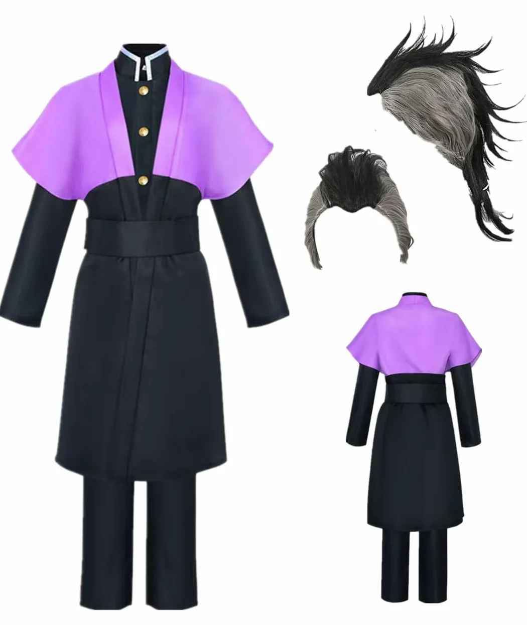Disfraz de anime para hombre, talla de EE. UU., traje de fiesta morado