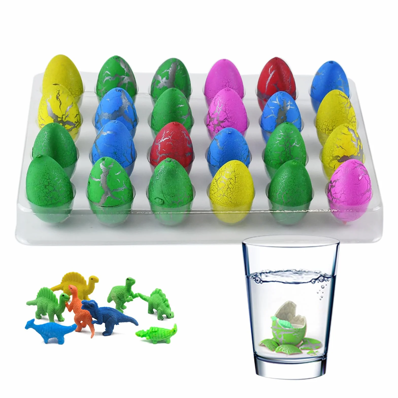 Huevos Dinosaurios Pequeños,Huevos Dinosaurio Agua,24 Huevo Dinosaurios Juguete,Estar Agrietado Huevo Dinosaurio Agua