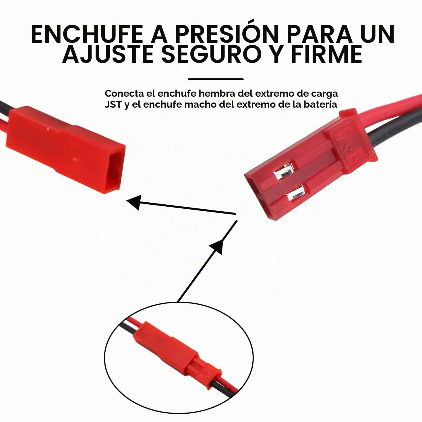 Cable USB 3.7V con Enchufe JST 2PIN para Cargador Batería Lipo RC Coche Drone