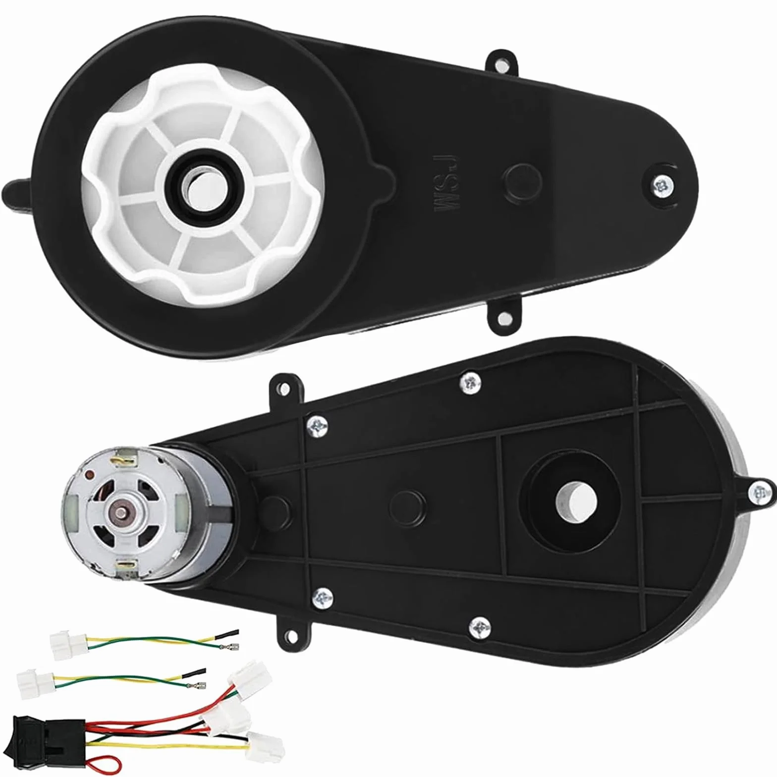 2 piezas de motor eléctrico RS550 12V 40000RPM, motor eléctrico y caja de engranajes para coche de niños, piezas de repuesto para coche eléctrico de niños