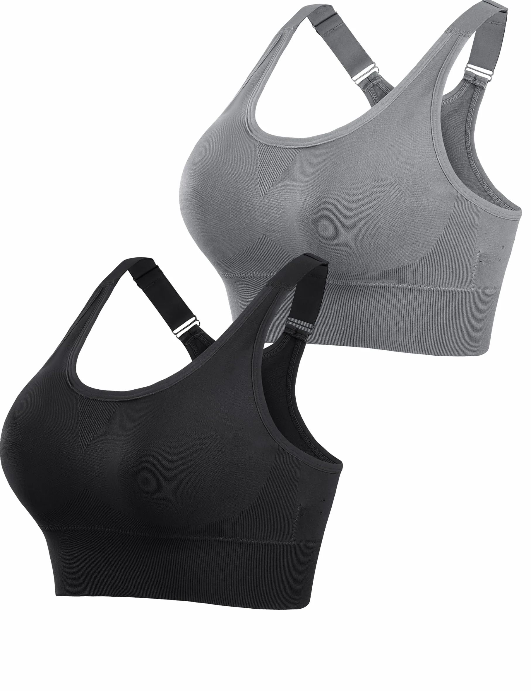 Sujetador Deportivo Mujer Soporte Medio Sin Aros con Almohadillas Extraíbles Transpirable Yoga Fitness Running S-XXL