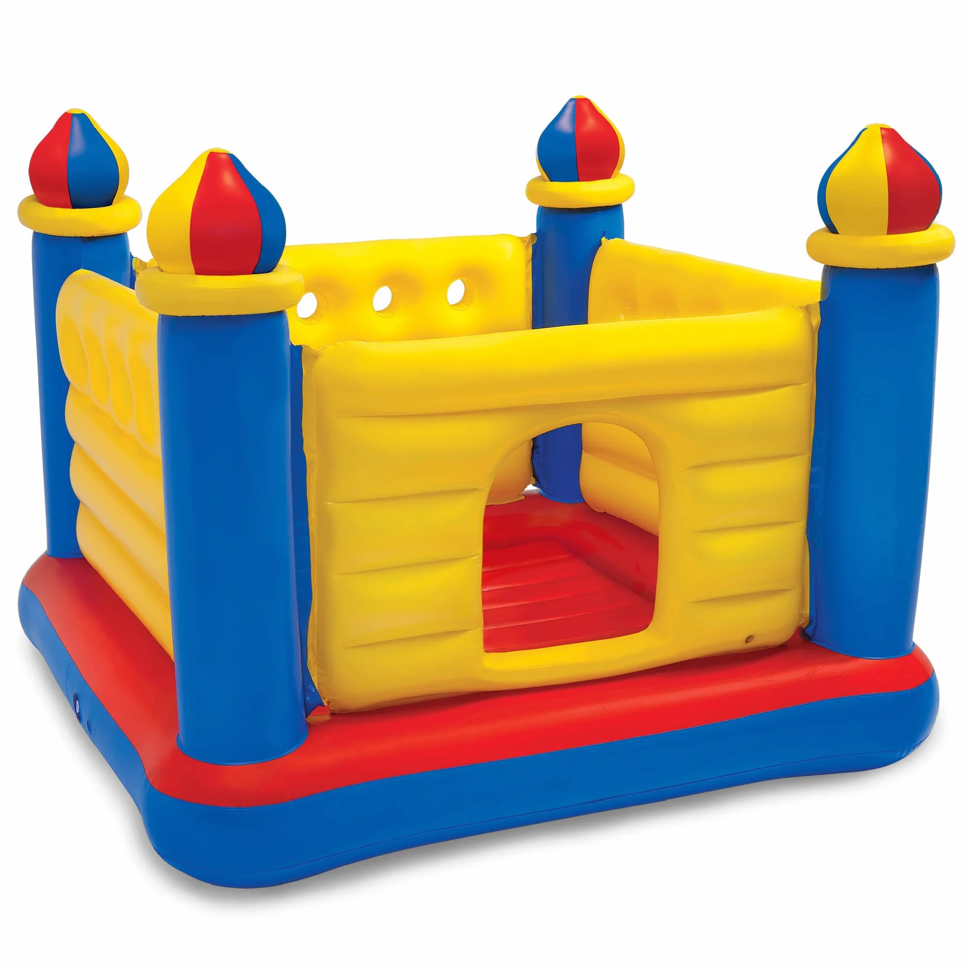 Intex 48259NP - Castillo hinchable INTEX, 175x175x135 cm, suelo hinchable, Para 2 niños, Peso máximo 45 Kg, Color rojo, amarillo y azul, Castillos hinchables infantiles