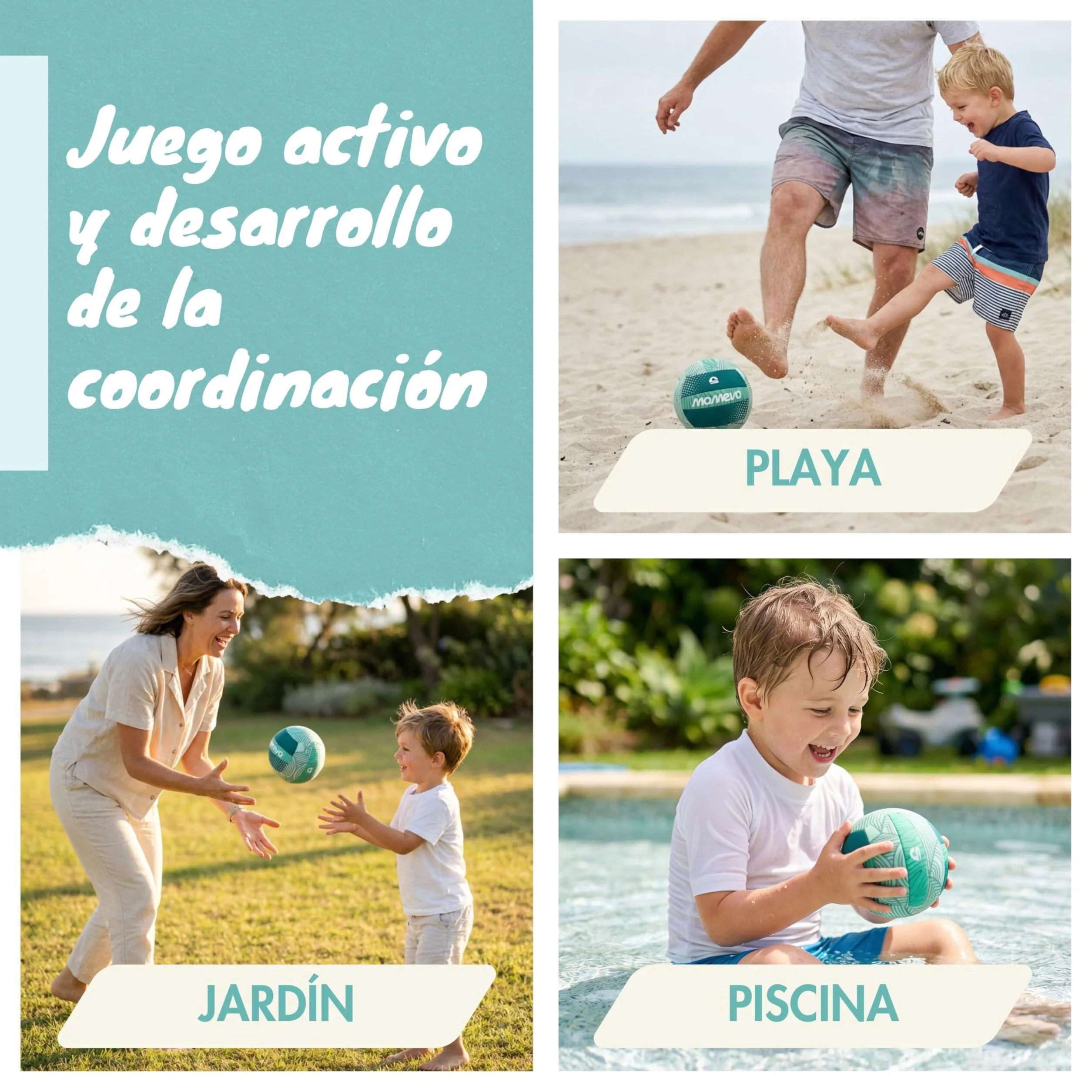 Beachbuddy - Pelota de Agua de Neopreno para niños, diseño de Pelota de fútbol Infantil a Partir de 1 año para Exteriores
