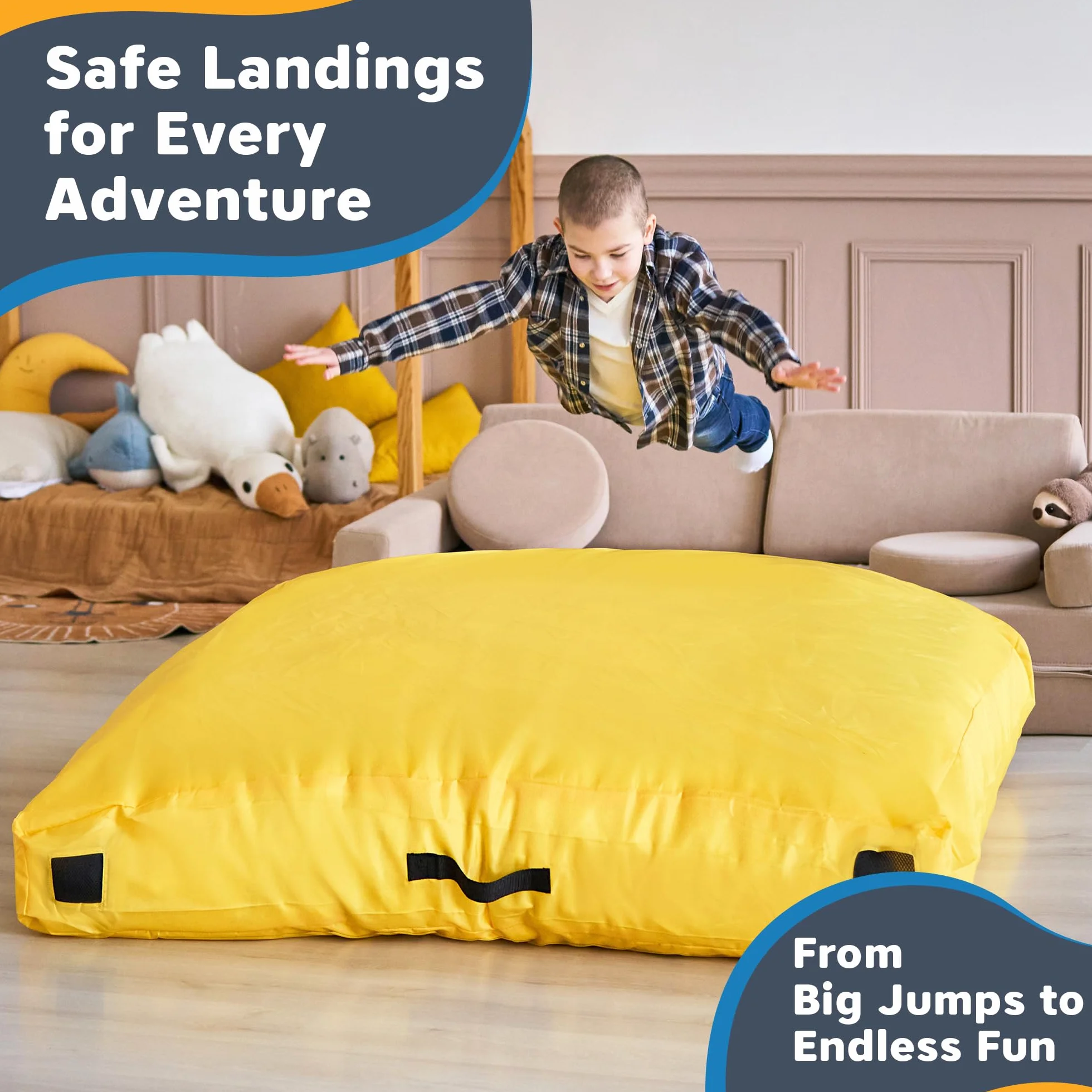 SaferBounce Sensory Crash Pad para Niños 152 x 152 cm Colchoneta Autismo Alfombra Espuma Infantil Escalada Gimnasia