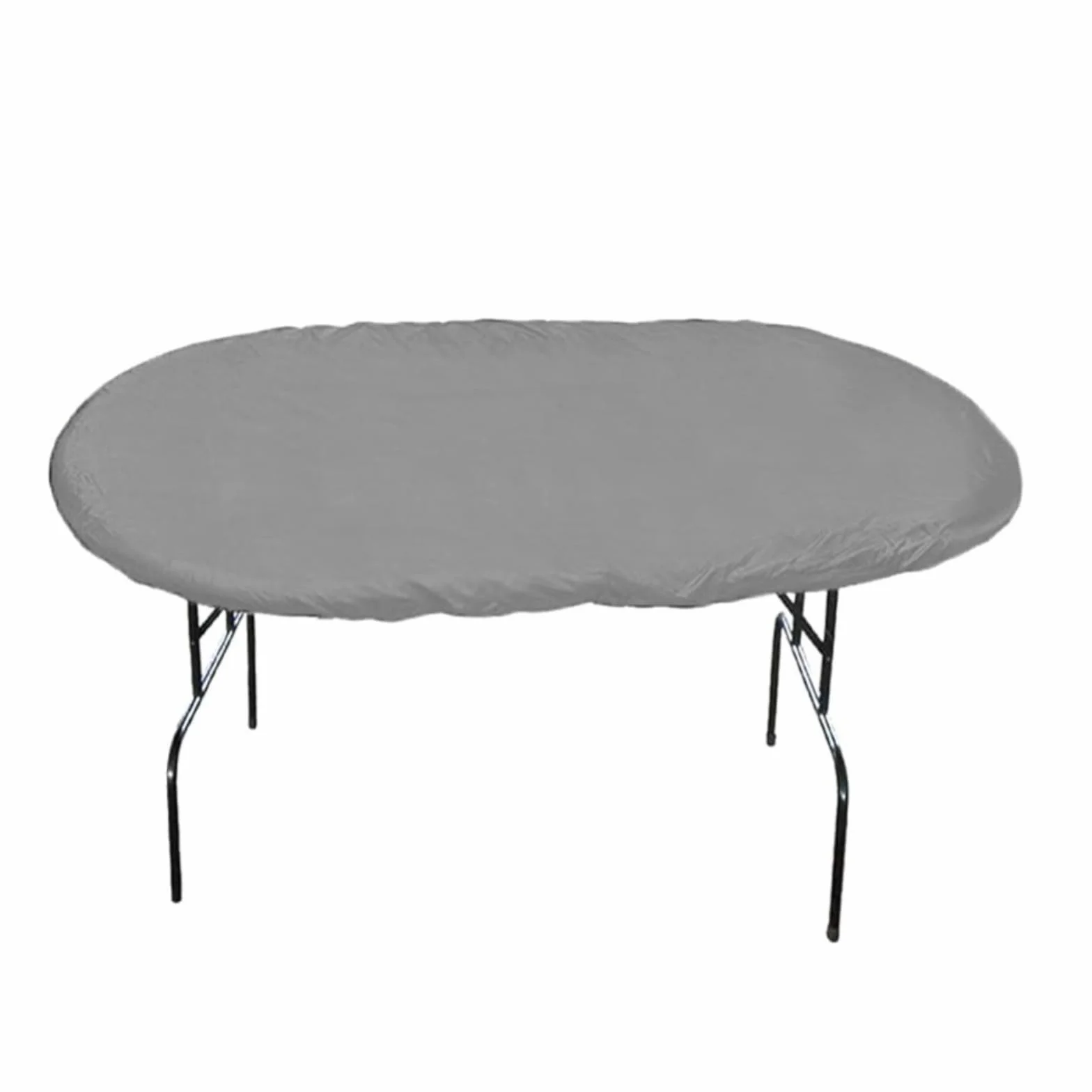 HpLive Cubierta De Mesa De Poker Ovalada Para Poker De Tela Oxford 420D, Funda Protectora Impermeable Para Mesas De Juego 244 X 122 CM(Gris)