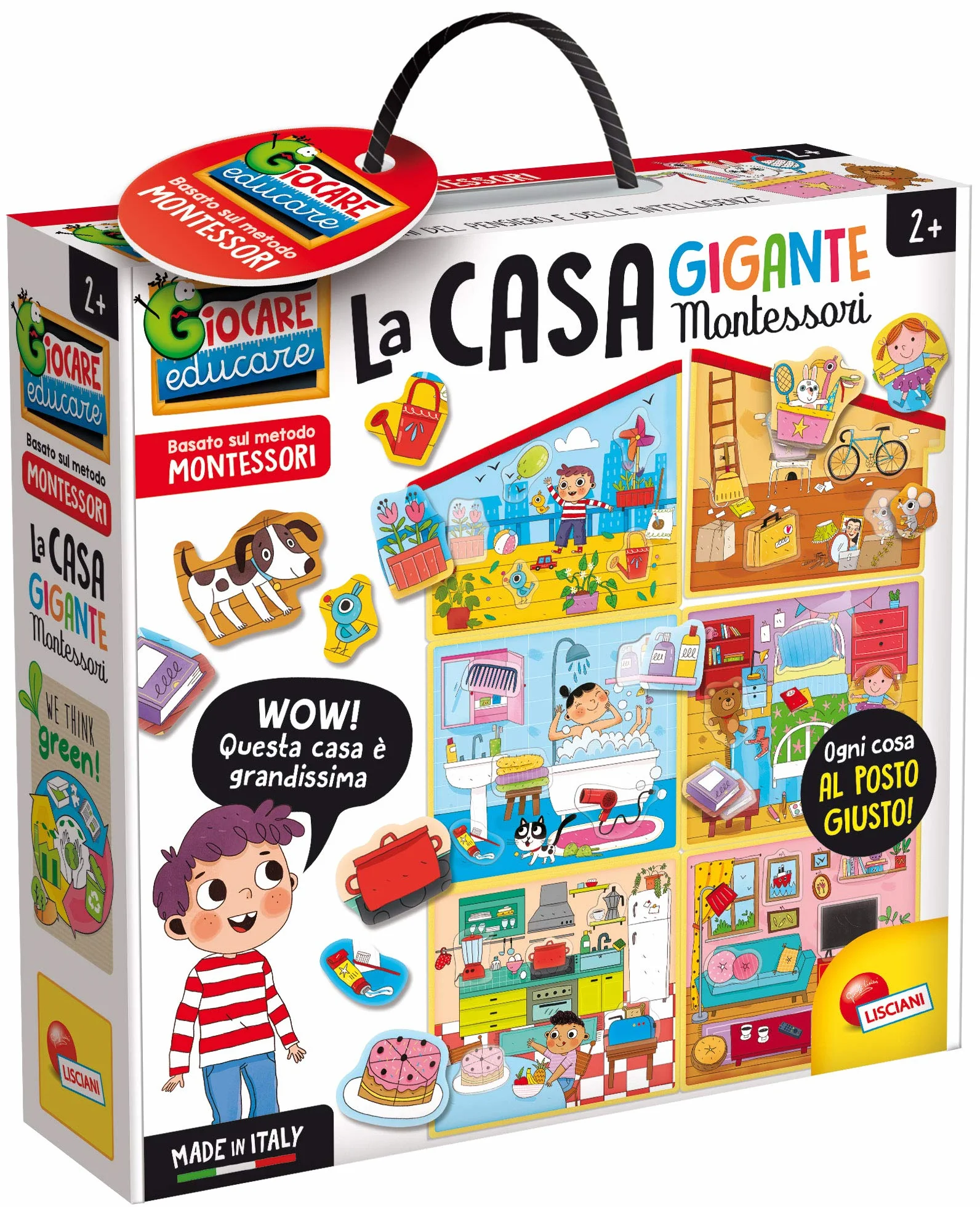 Lisciani - MONTESSORI - La Casa - Rompecabezas Para Niños a Partir de 2 años - Enseña a Colocar cada Cosa en su Lugar en la Casa - Juego Educativo - Fabricado en Italia (El empaque puede variar)
