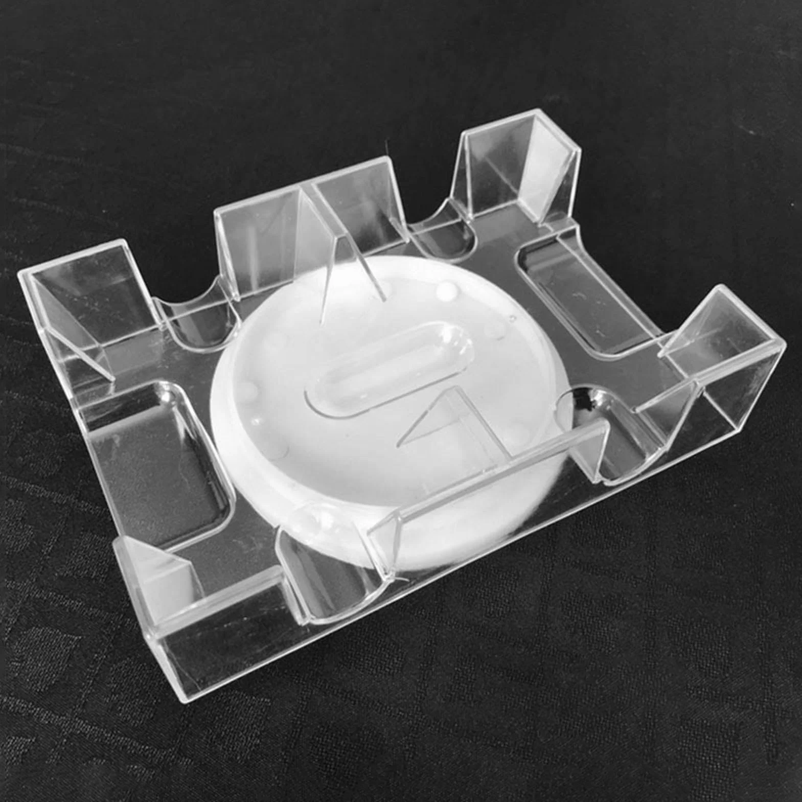 - Tarjetero Giratorio Transparente Doble Puente – Portatarjetas Giratorio, Bandeja de Tarjetas para Jugar, Resistente y práctico para Adultos y mesas de póker