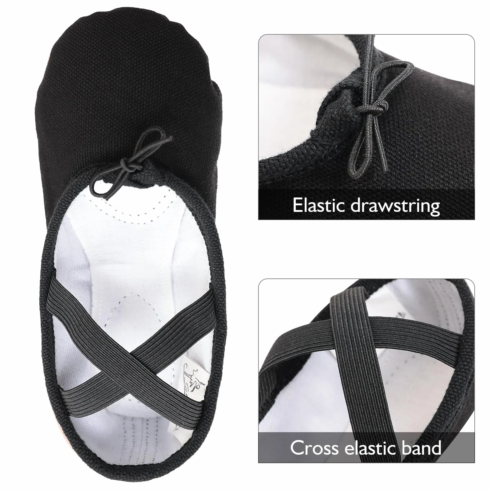 Soudittur Zapatillas Media Punta de Ballet Calzado Danza Niña Mujer Suela Partida Cuero Tallas 23-44
