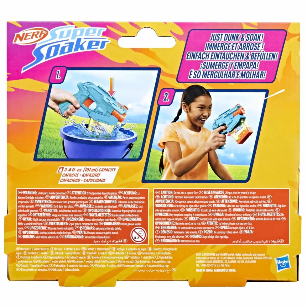 Hasbro Nerf Super Soaker Mini Dunk-Fill Lanzador de Agua Pequeño, Azul