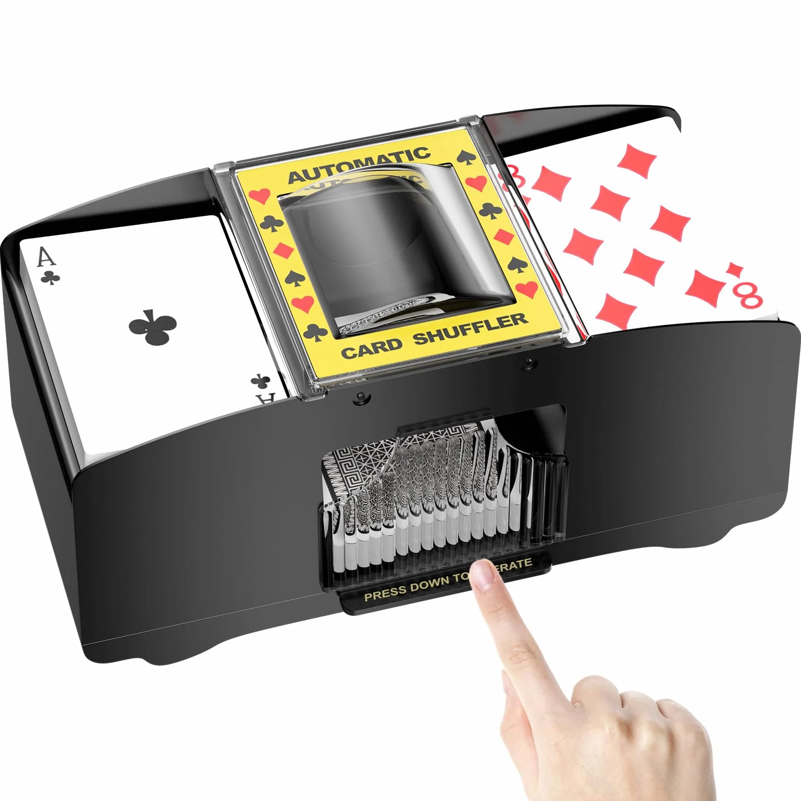 Gvolatee Barajador de Cartas Automático, Repartidor de Cartas Giratorio, Mezclador de Cartas de Póker, Card Shuffler, Máquina Barajadora de Cartas, Máquina Mezcladora de Tarjetas, para UNO, Blackjack