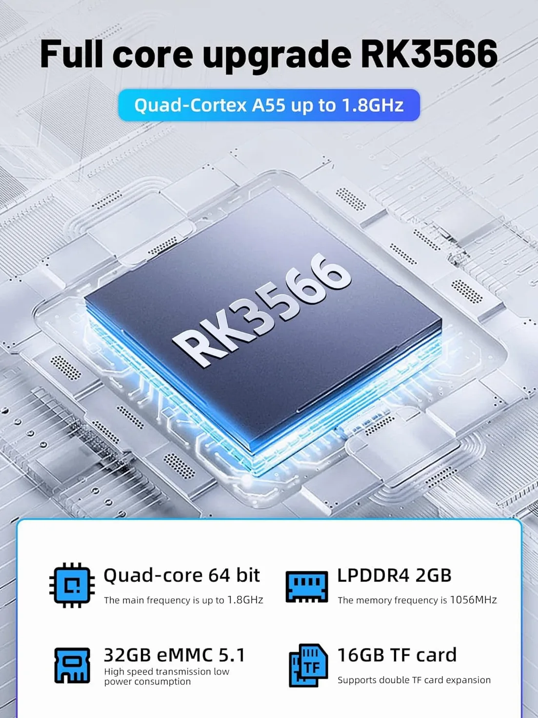 RG353V - Consola de juegos portátil con pantalla de 3.5 pulgadas, sistema operativo dual Android 11, sistema Linux, chip RK3566 integrado 16G + tarjeta TF de 64 G (morado transparente)