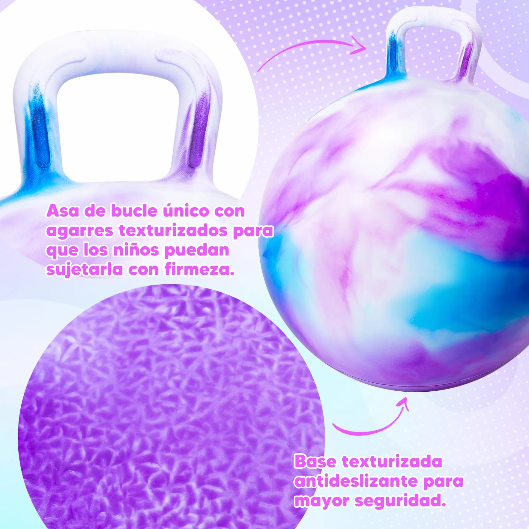 INPODAK Pelotas Saltarinas para Niños,Bola Hopper de 22 Pulgadas,Pelota Saltarina con Asa,Pelotas Saltarinas Inflables,Space Hopper para Niños de 7 a 12 Años,Juguetes Saltarines para Ninos