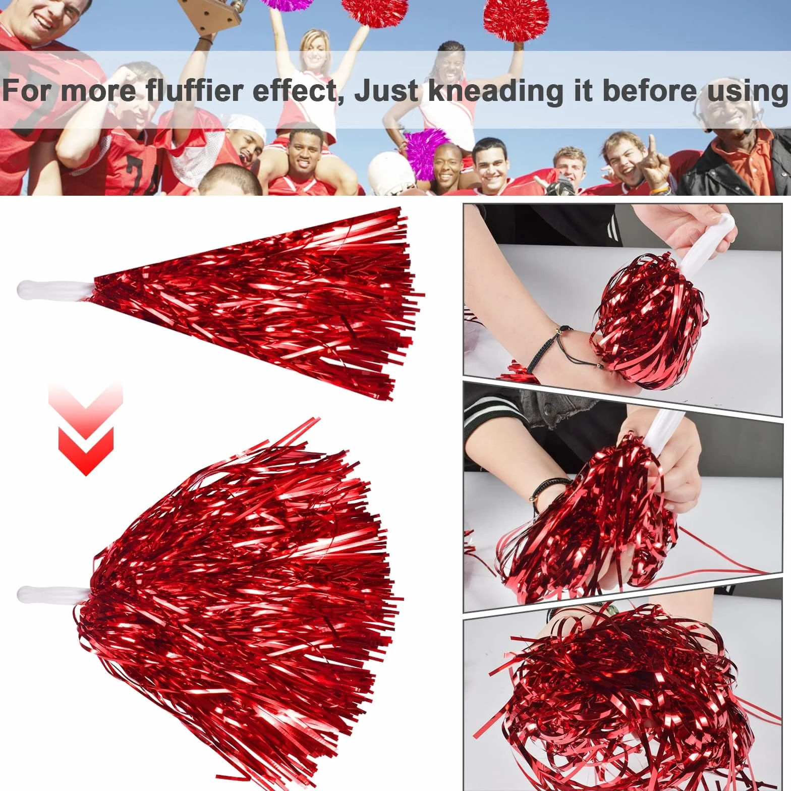 Pompones animadora multicolor para partidos deportivos