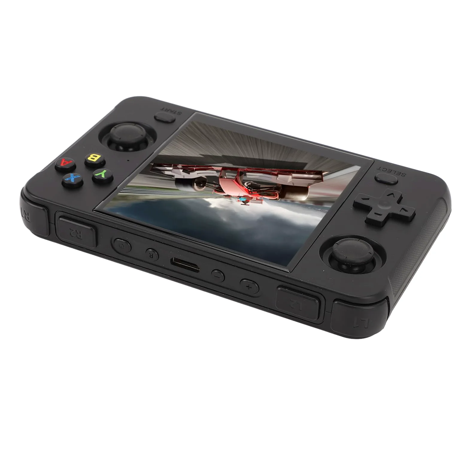 Consola de Juego de Mano Retro Joystick Dual de 4 Pulgadas IPS Pantalla HD Salida 2 Jugadores Jugo en Línea Consola de Juegos Portátiles para Viajeros (Black)