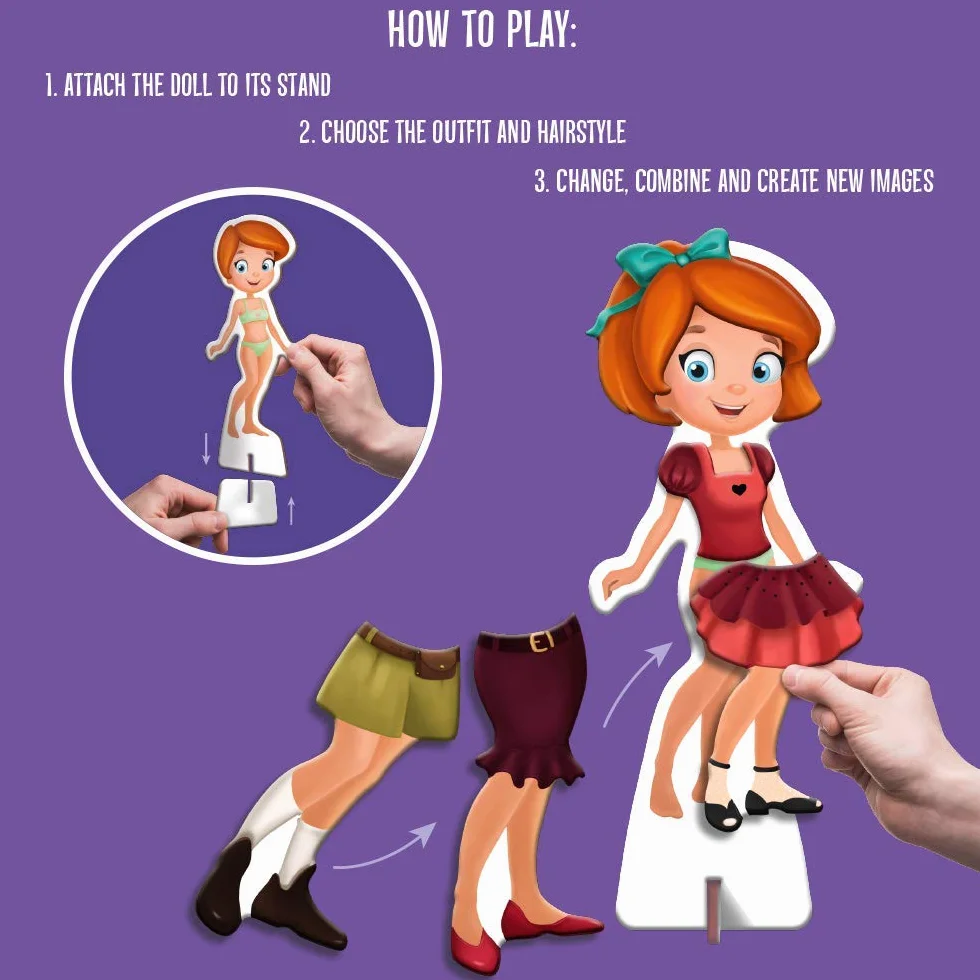 Juego Magnético Vestir Niñas – 23 Personajes & 56 Outfits – Set Dress Up Educativo Infantil – Actividad Montessori Viaje Hogar – Imanes Nevera Creativos – Regalo Infantil