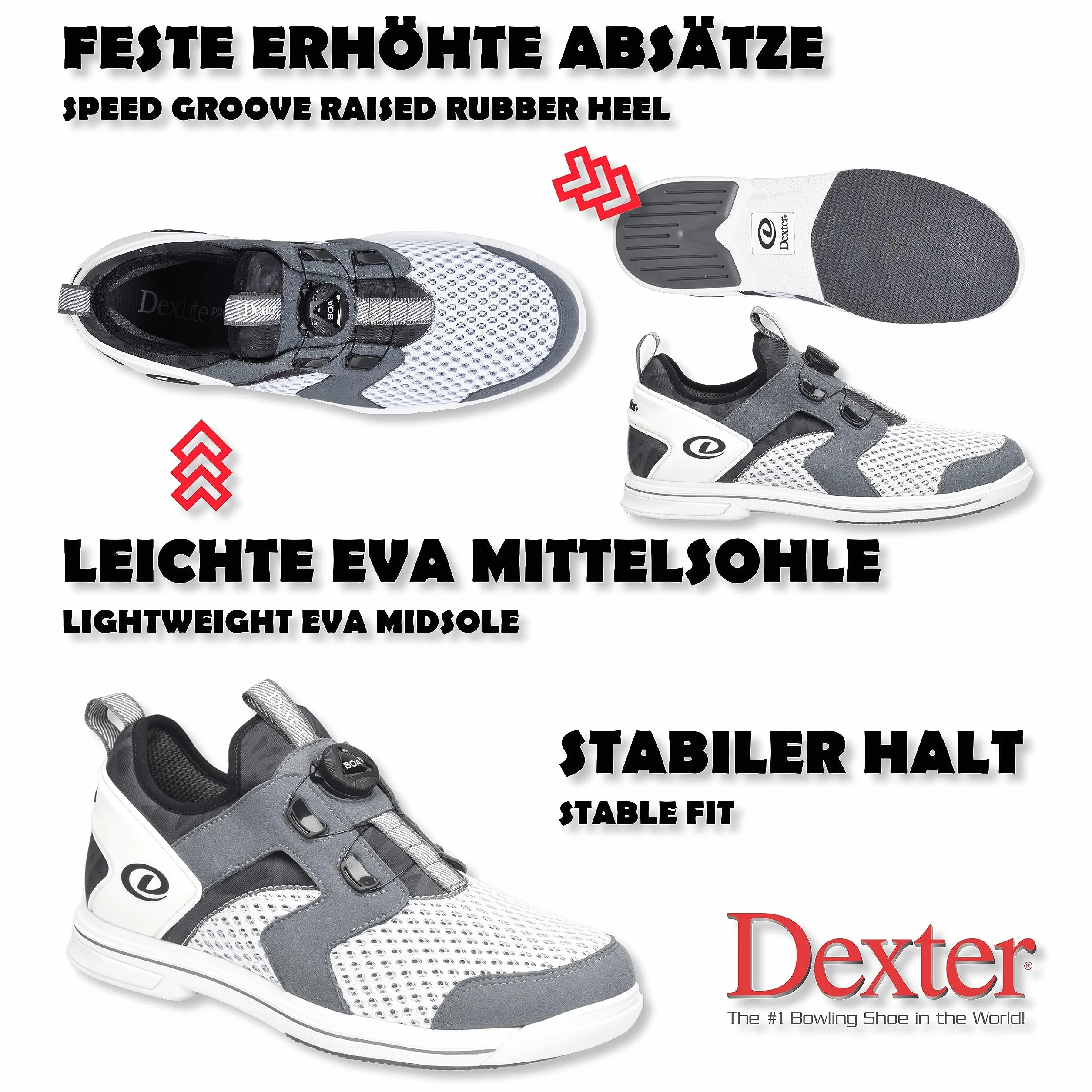 Dexter DexLite Pro BoA Zapatos de Bolos con Suela Intercambiable Mujer Hombre