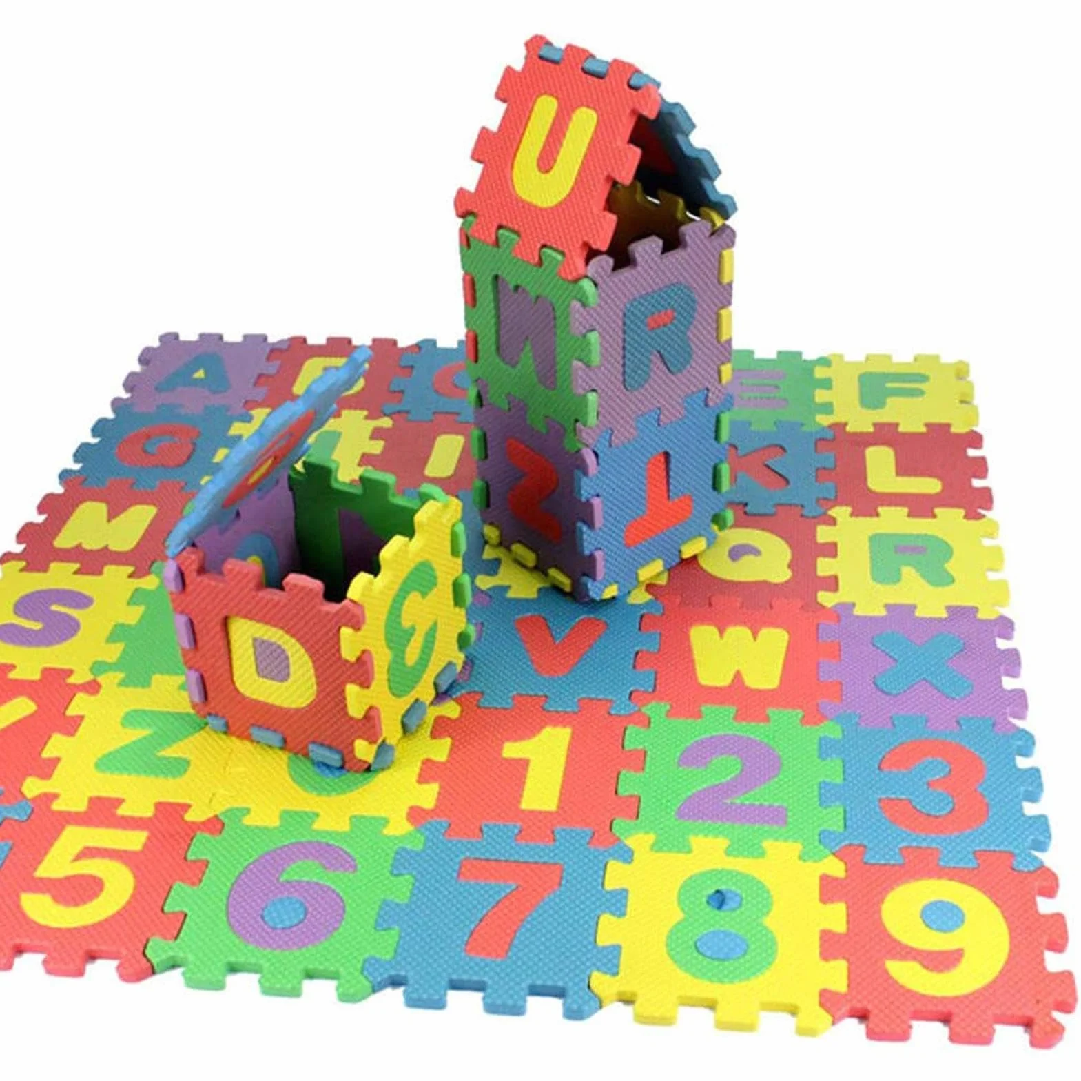 Genérico Alfombra de Juego para bebés de 36 Piezas, Alfombra de Juego para niños con Alfabeto y números, Rompecabezas de Piso Grueso de EVA con Antideslizante y Resistente al Agua, Rompecabezas