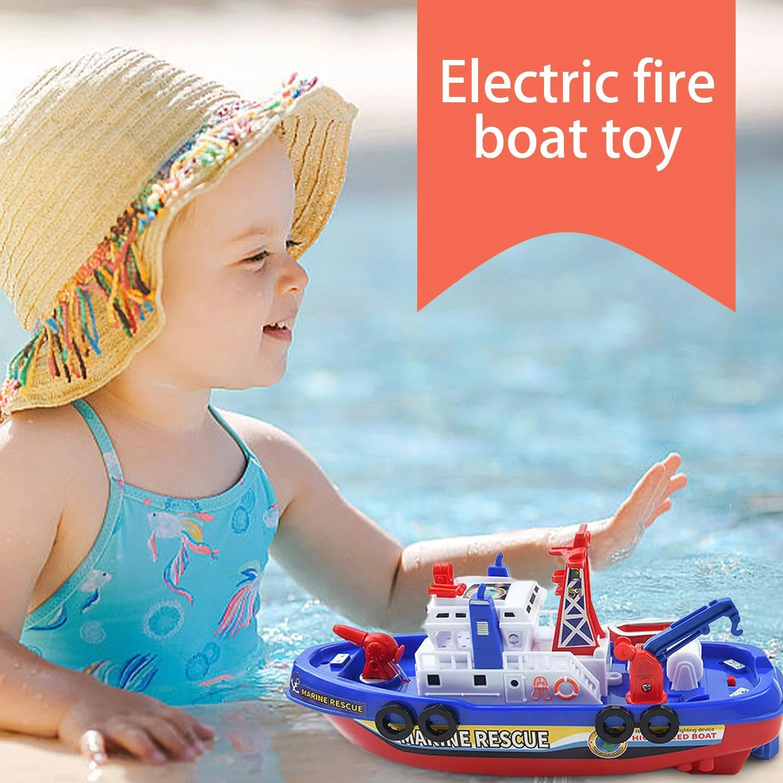 de baño para Botes para niños pequeños: Juguetes de bañera interactivos con Luces y Sonido, Juego de Botes de pulverización de Agua | Barco de eléctrico Flotante para niños pequeños, d