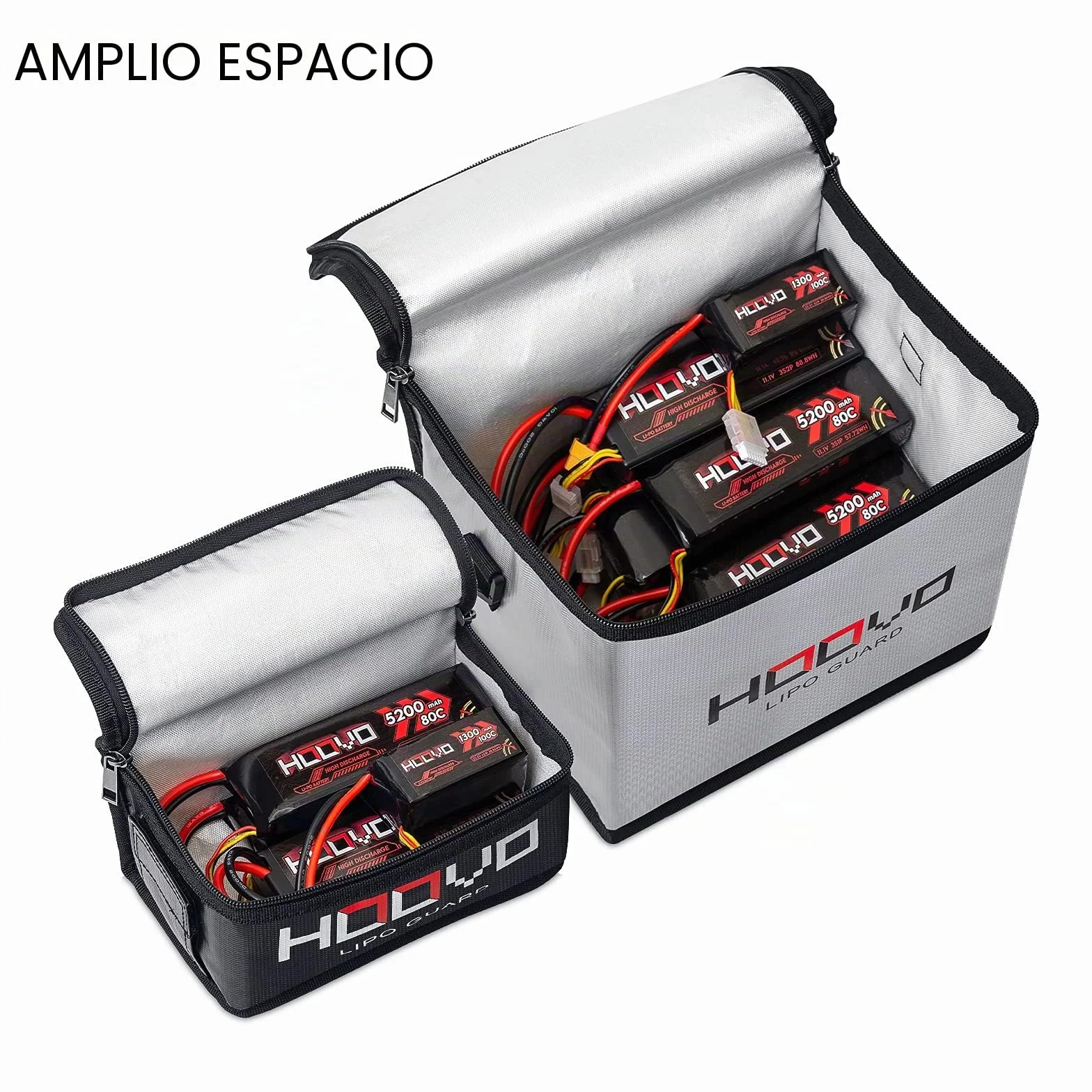 HOOVO Lipo Bag - Bolsa de Seguridad para batería Lipo ignífuga y antiexplosión LiPo Guard Safe Bag para Guardar y Cargar baterías de polímero de Litio con Doble Cremallera