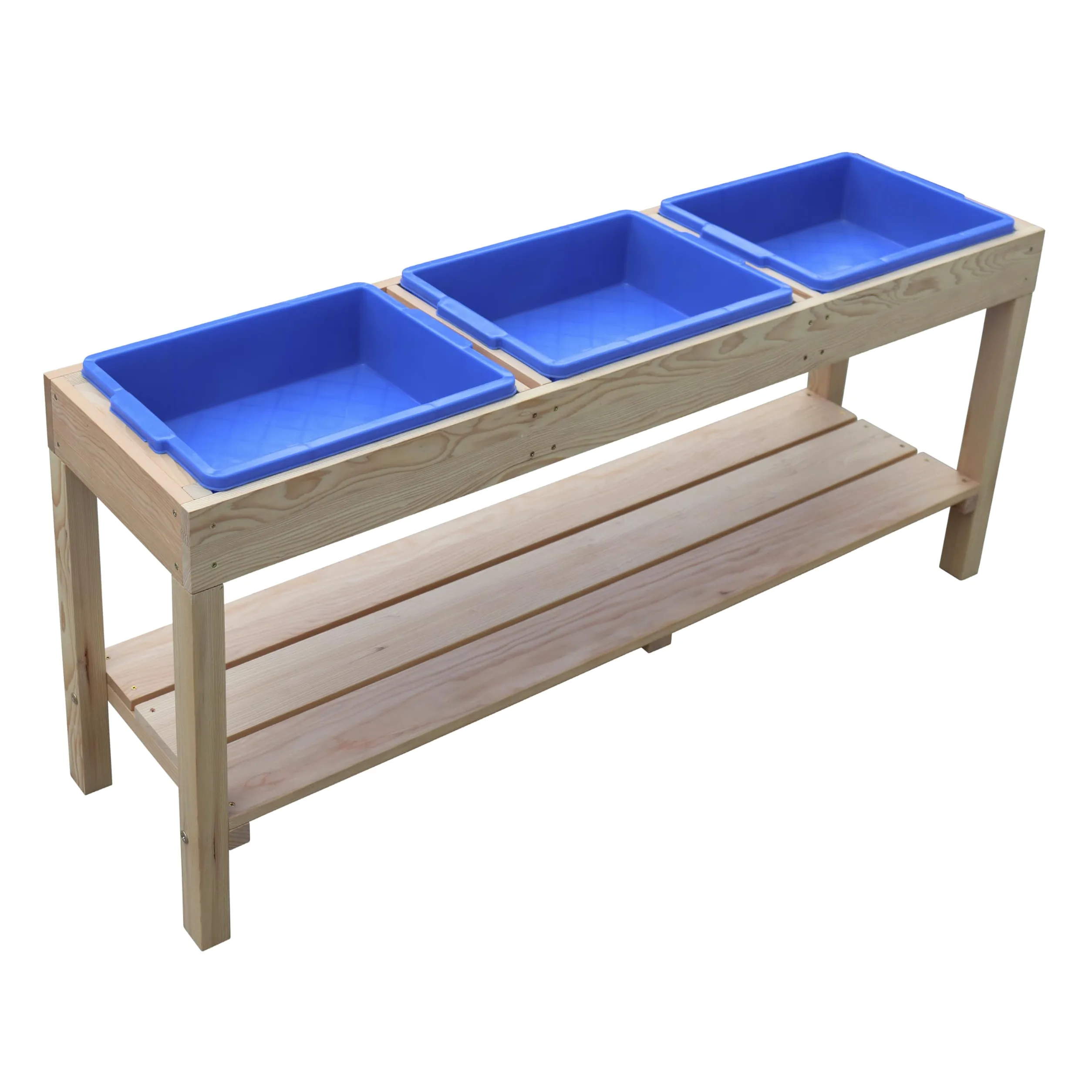 AXI Mesa de Madera para Arena y Agua | Mesa de Arena/Mesa de Barro con 3 Contenedores y Estante de Almacenamiento | 124 x 50 cm.