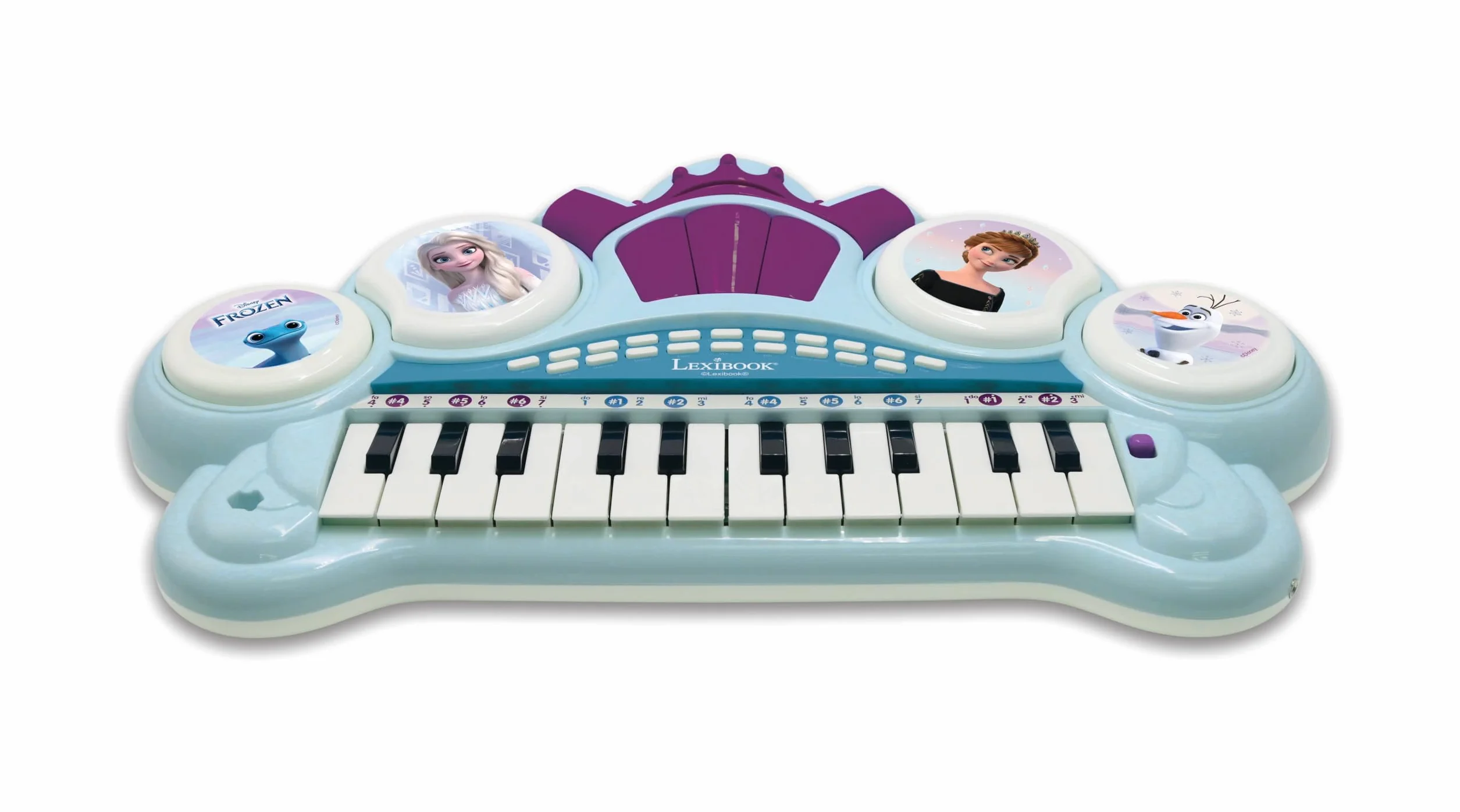 Lexibook, Frozen, Teclado electrónico con Asiento, micrófono, Reproductor MP3, Efectos de Sonido, melodías de demostración, Azul/Morado, K707FZ