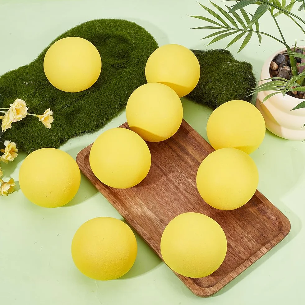 OLYCRAFT 10 pelotas de tenis de espuma 7 cm amarillo suave ligera alta densidad para mascotas