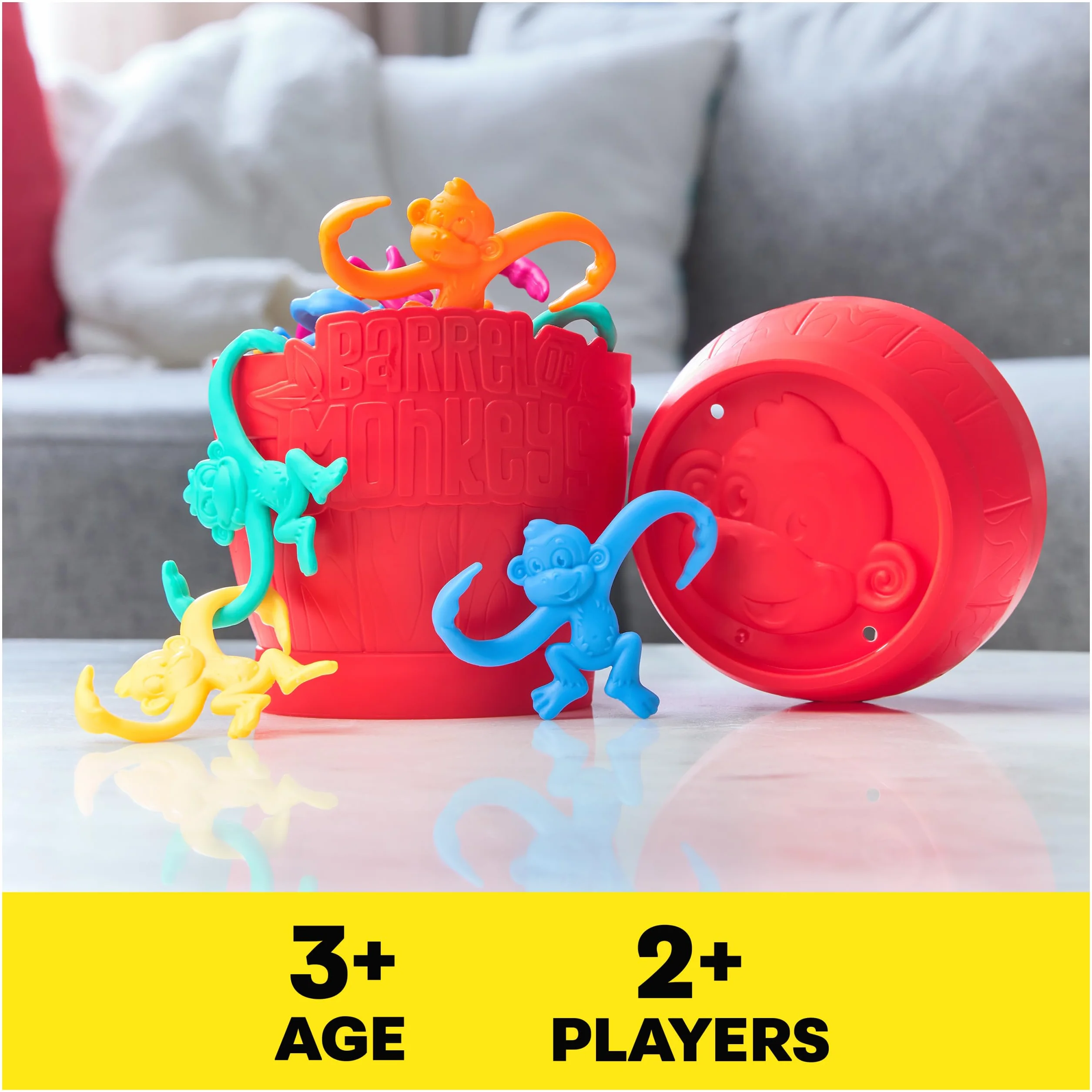 Barrel of Monkeys, Juego Retro de conectar Piezas para Toda la Familia con Aspecto renovado | Juegos clásicos para niños en Edad Preescolar, para Noches de Juegos, a Partir de 3 años
