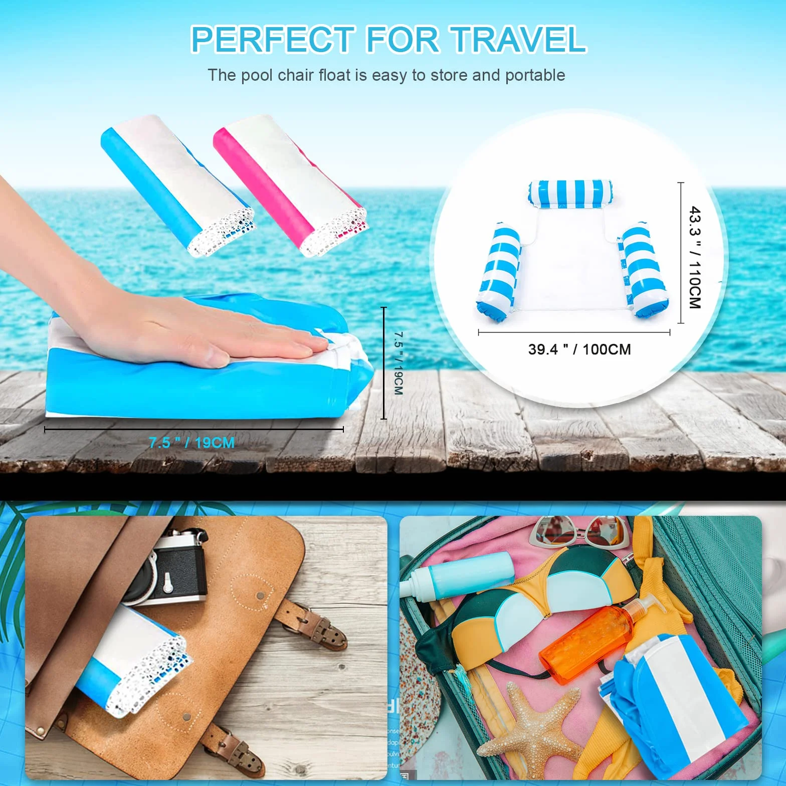 Colchoneta Piscina Adultos Hinchables para Piscina Flotadores Piscina Hamaca De Agua Colchonetas Inflables Piscina Colchoneta Playa Hinchable Hamaca Piscina Flotante Juguetes para Fiestas Océano