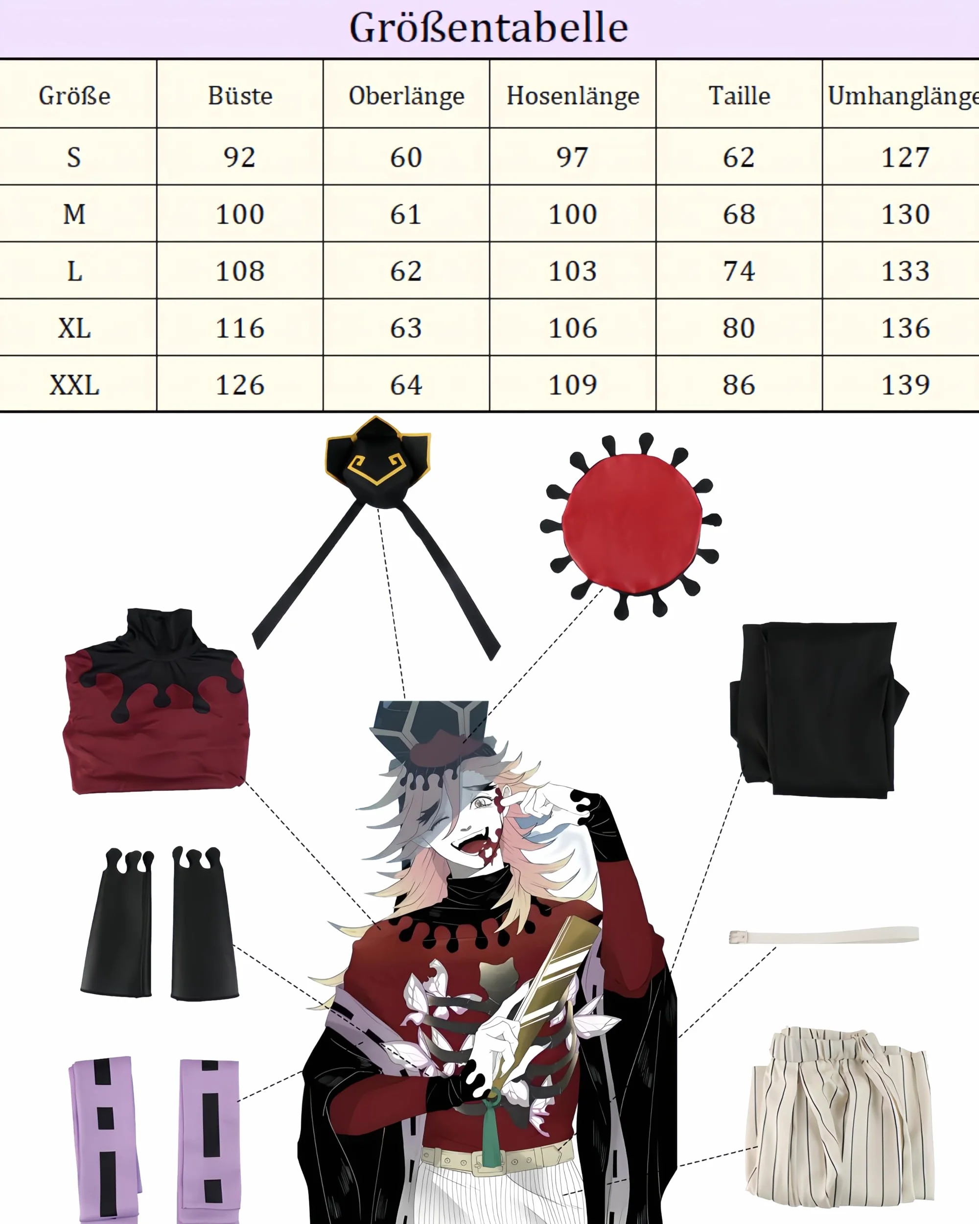 Disfraz de Demon Twelve Kizuki Cosplay Outfit Kokushibo Disfraz Akaza Cosplay Douma Halloween Disfraz adulto carnaval