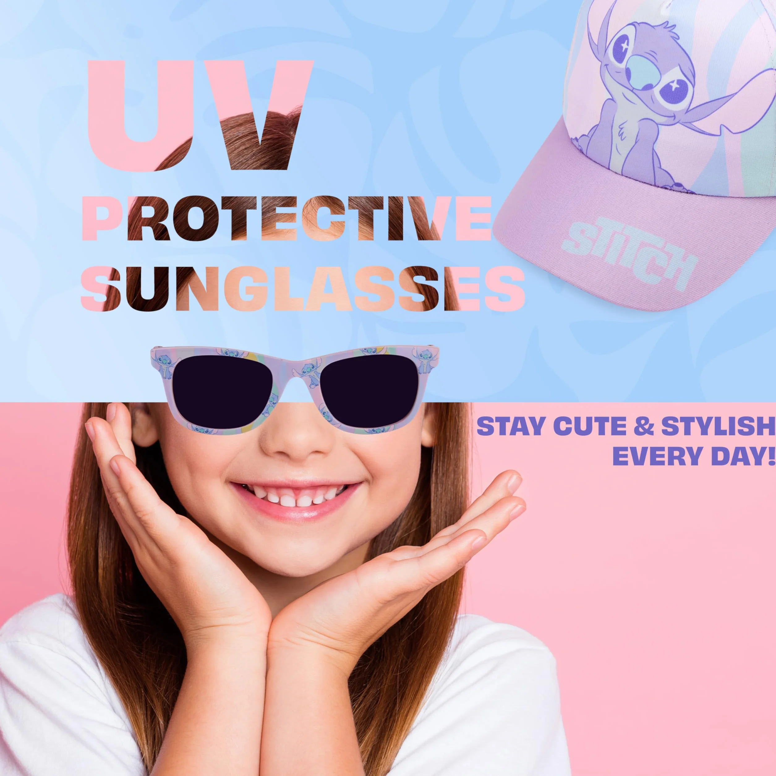 Gafas de Sol y Gorra Niña Proteccion Solar UV400 Ajustable Accesorios Viajes
