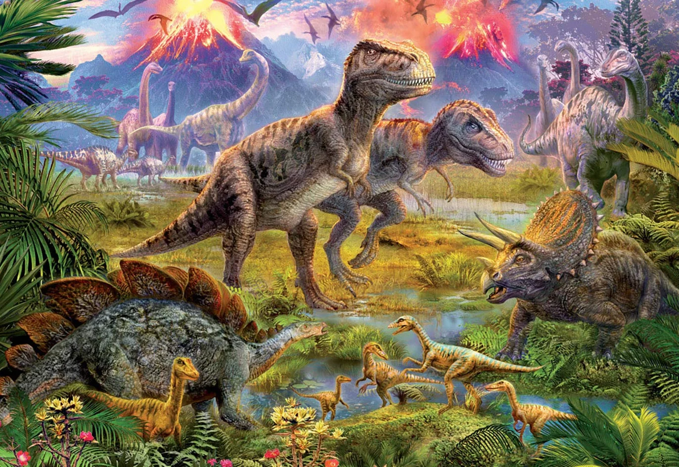 Educa - Puzzle de 500 Piezas para Adultos | Encuentro de Dinosaurios. Incluye Pegamento Fix Puzzle. A Partir de 11 años (15969)