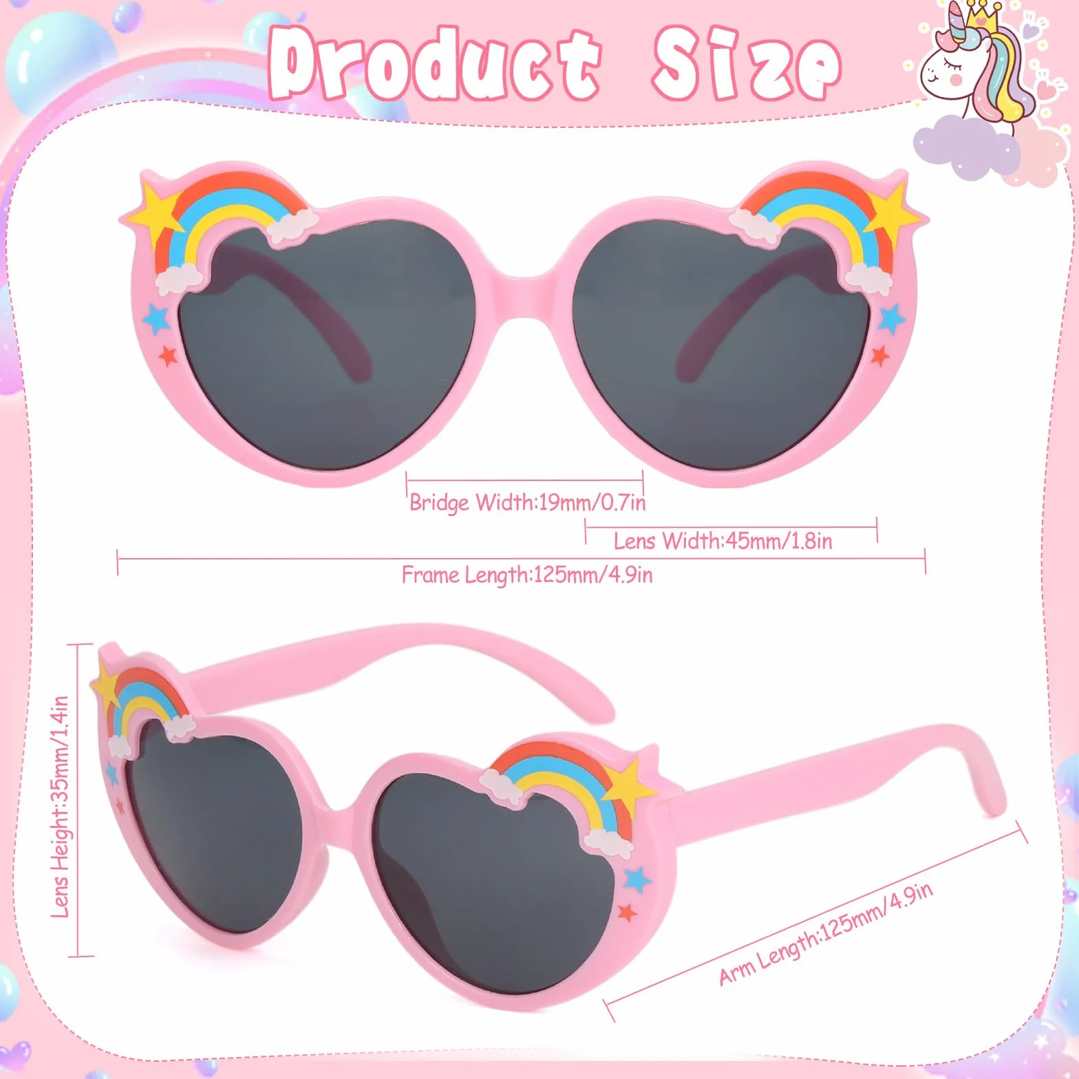 Gorra Niña y Gafas de Sol Tie-Dye Ajustable Arcoíris Rosa Regalo 3-8 Años