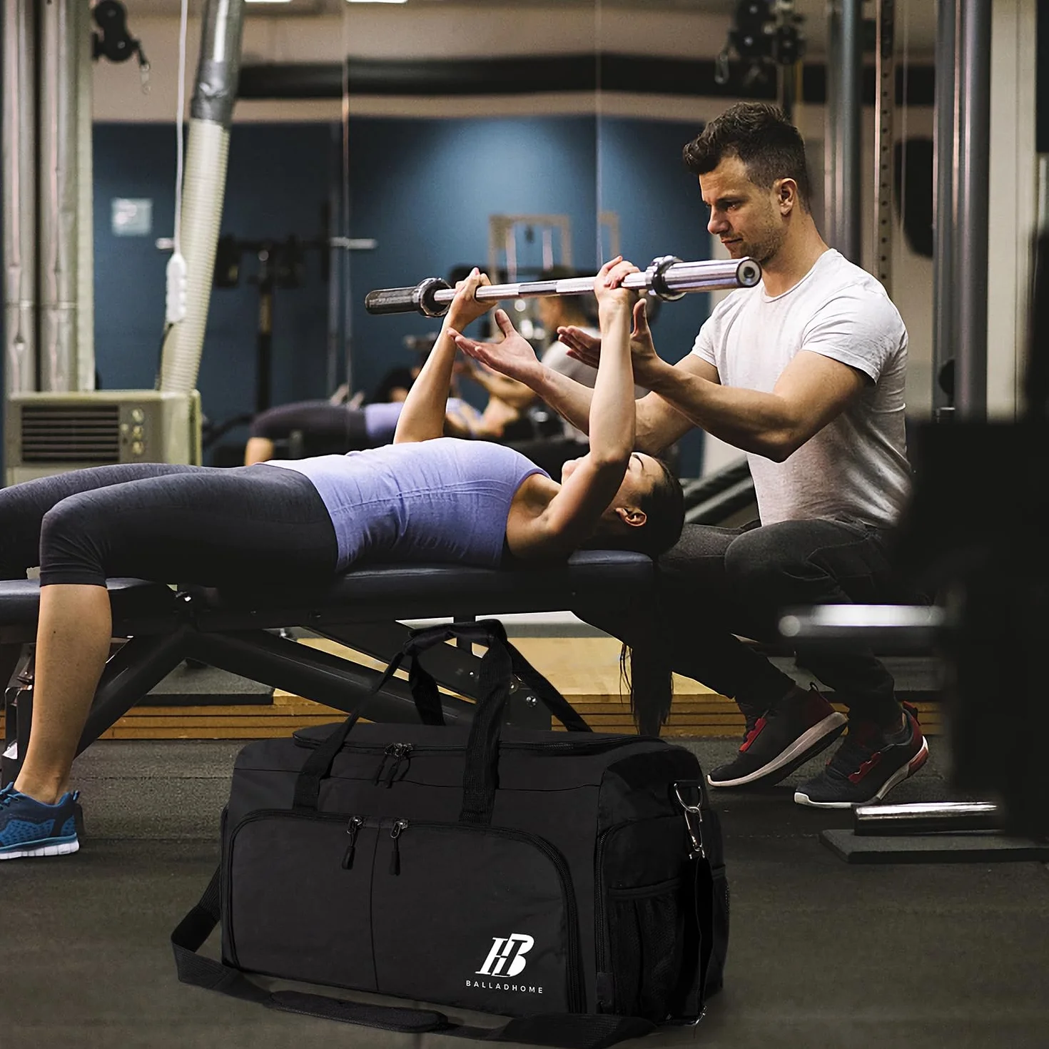 Bolsa Deporte Gimnasio con Compartimento para Zapatos Bolsos Deportivos Travel Duffle Bag