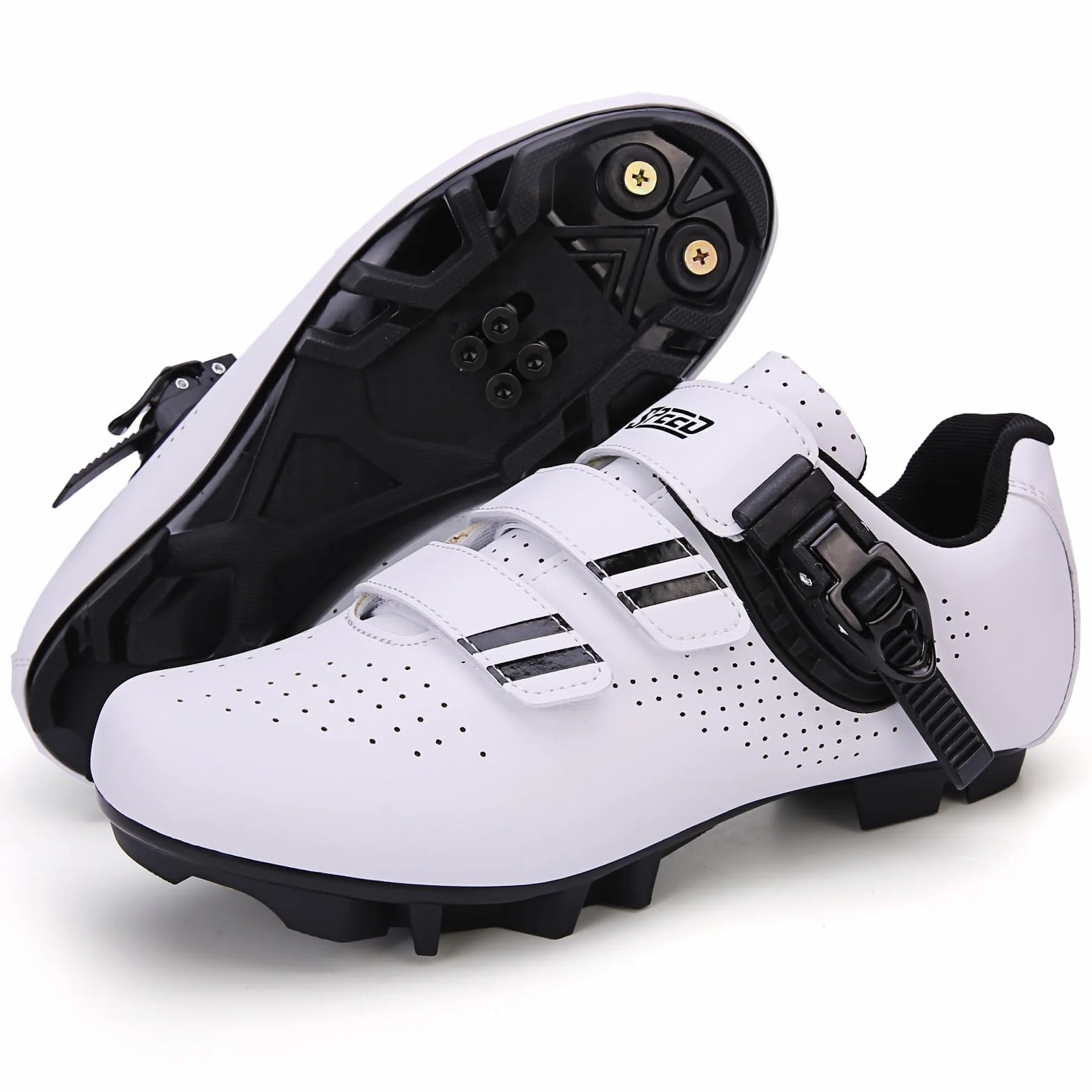 Hixingo Zapatilla de Ciclismo Hombre Mujer, Zapatos Bicicleta MTB SPD Lock System Respirables