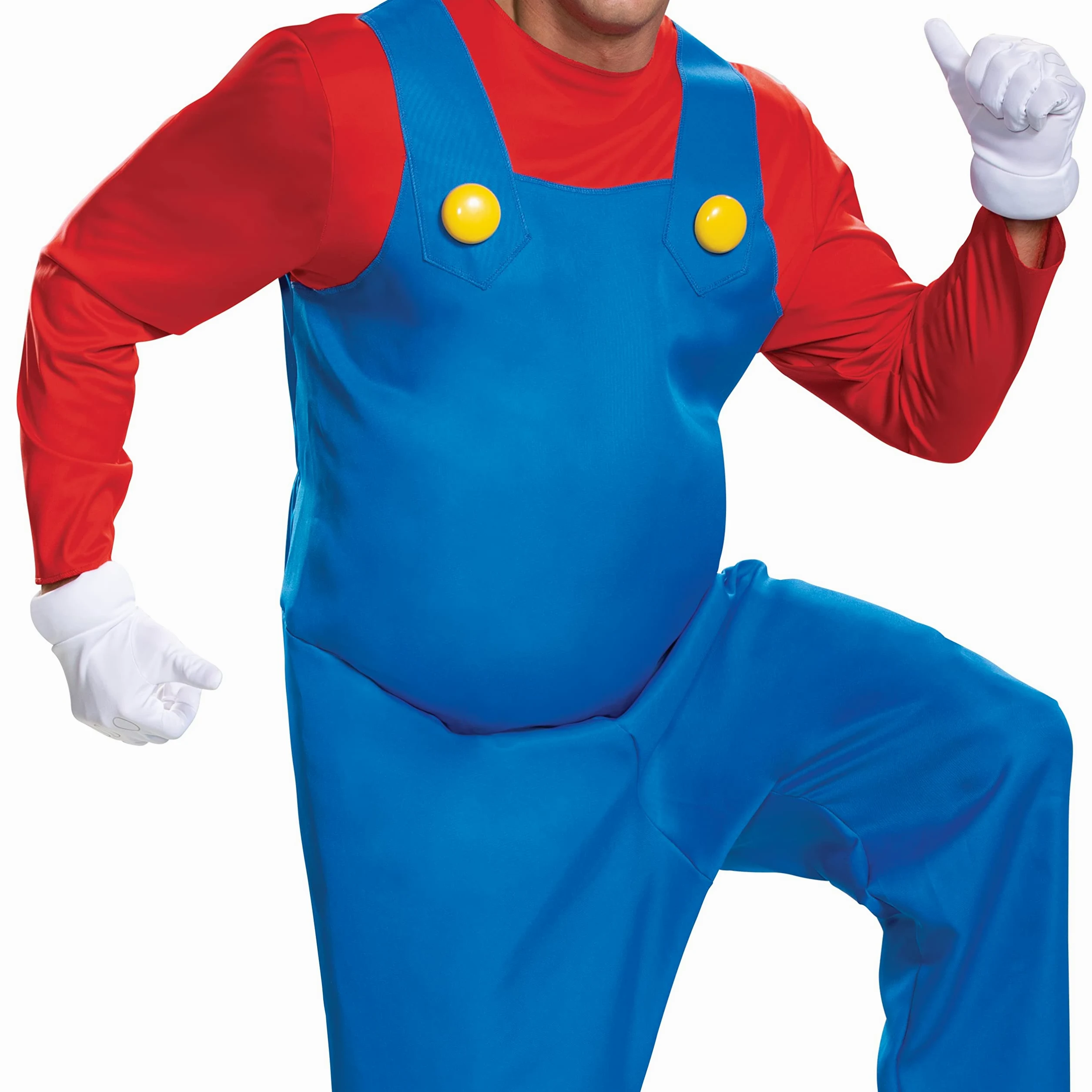 DISGUISE Official Nintendo Deluxe Super Mario Costume Adult Includes Mario Hat and Gloves, Halloween Costume for Adults Fancy Dress Up Outfit for Men