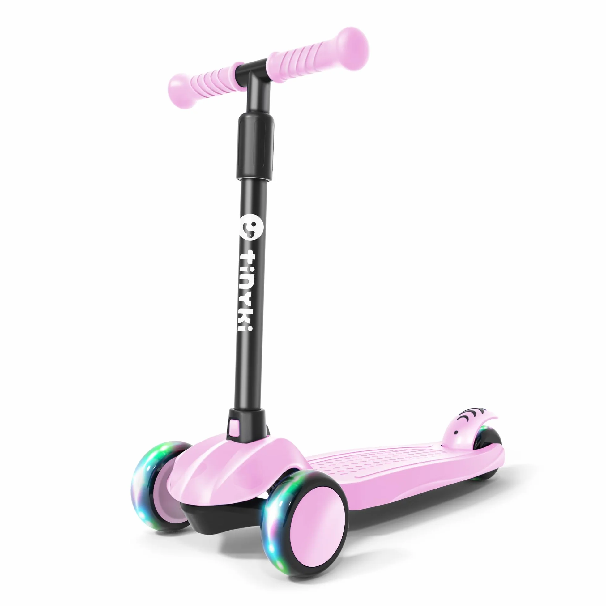 TINYKI Patinete Niño 2 Años a 6 - Altura Ajustable con Ruedas Luces LED - Scooter Niño 3 Ruedas - Patineta Infantil para Niños y Niñas Jugar
