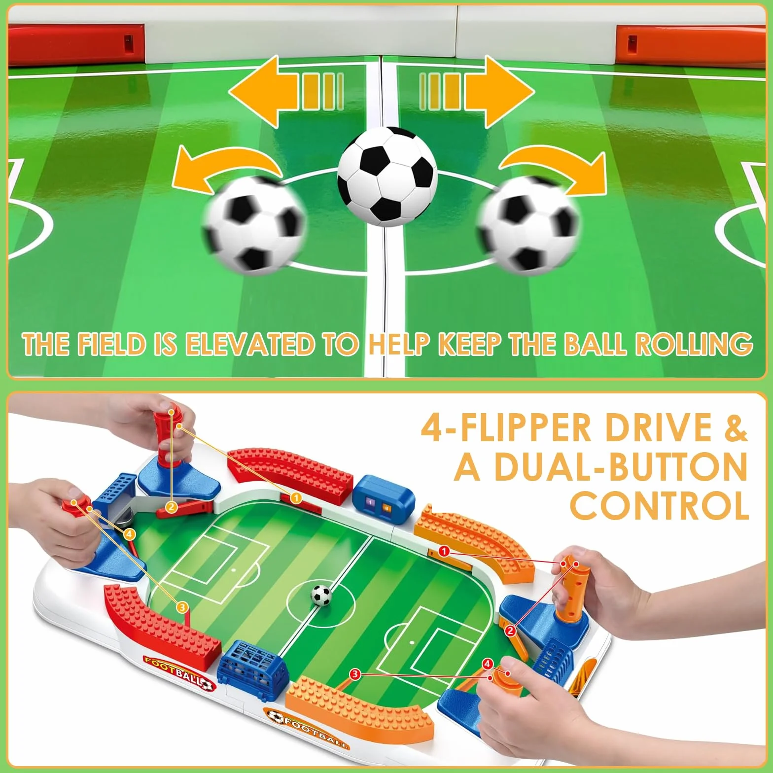 Futbolines para Niños, Futbolin Niños, Juego de Mesa Futbol, Regalos Futbol Niño, Mini Futbolin Interactivo para Dos Jugadores, para Cumpleaños, Juegos Familiares Entre Niño, Adultos