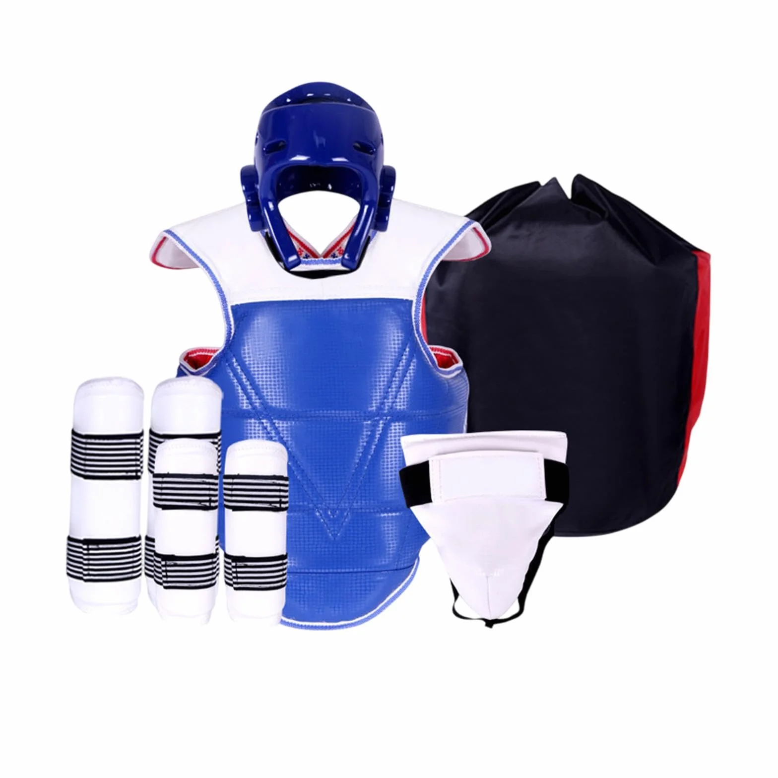 Juego de 5 Equipos de Protección para Taekwondo con Protectores de Brazos y Piernas, Casco de Boxeo