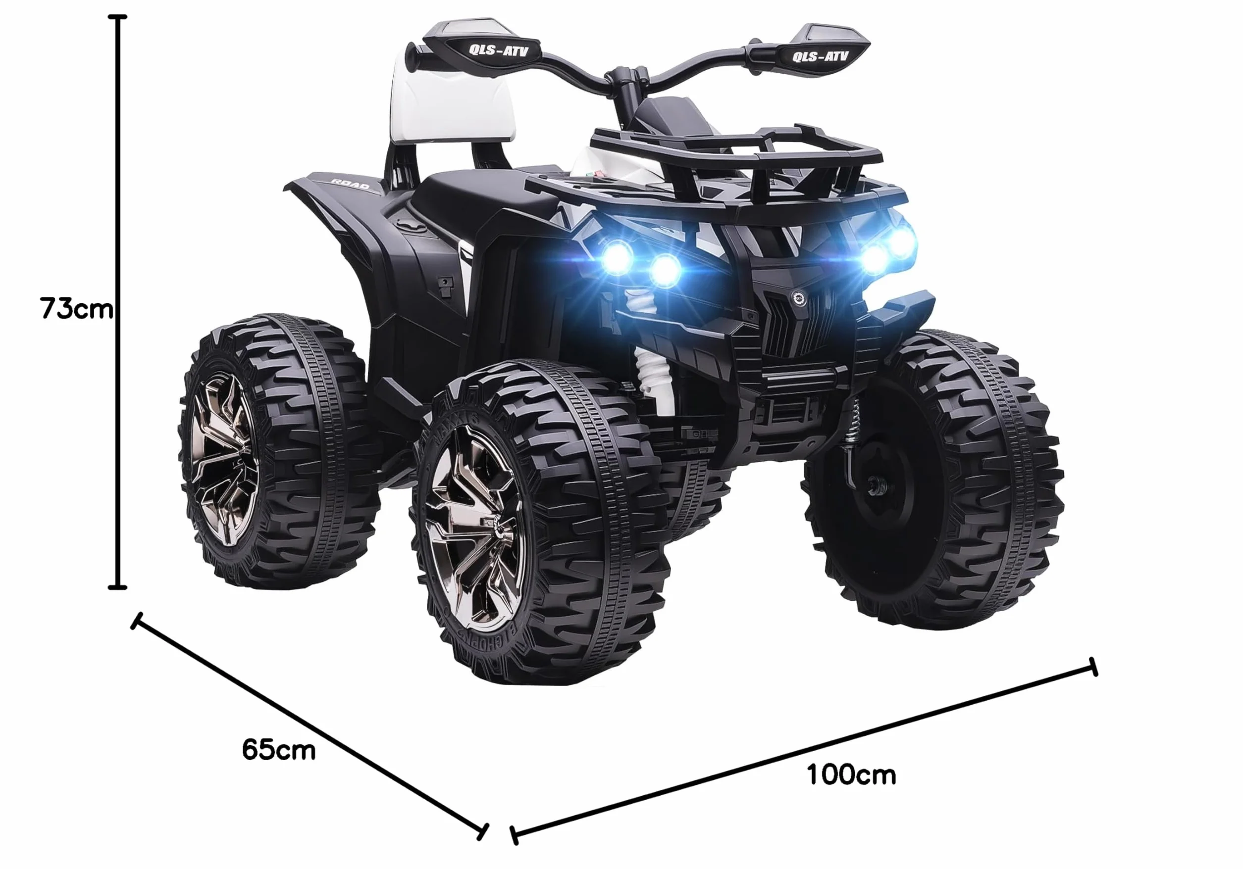 HOMCOM Quad Eléctrico para Niños 12V 10AH 2 Motores 3–8 km/h LED MP3 USB Blanco