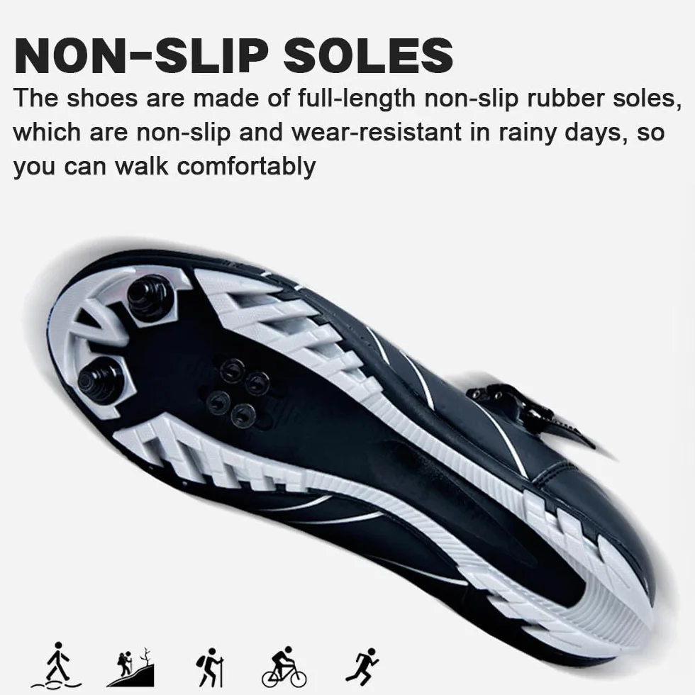 Hixingo Zapatilla de Ciclismo Hombre Mujer Zapatos Bicicleta Carretera MTB SPD SPD-SL Lock System Respirables