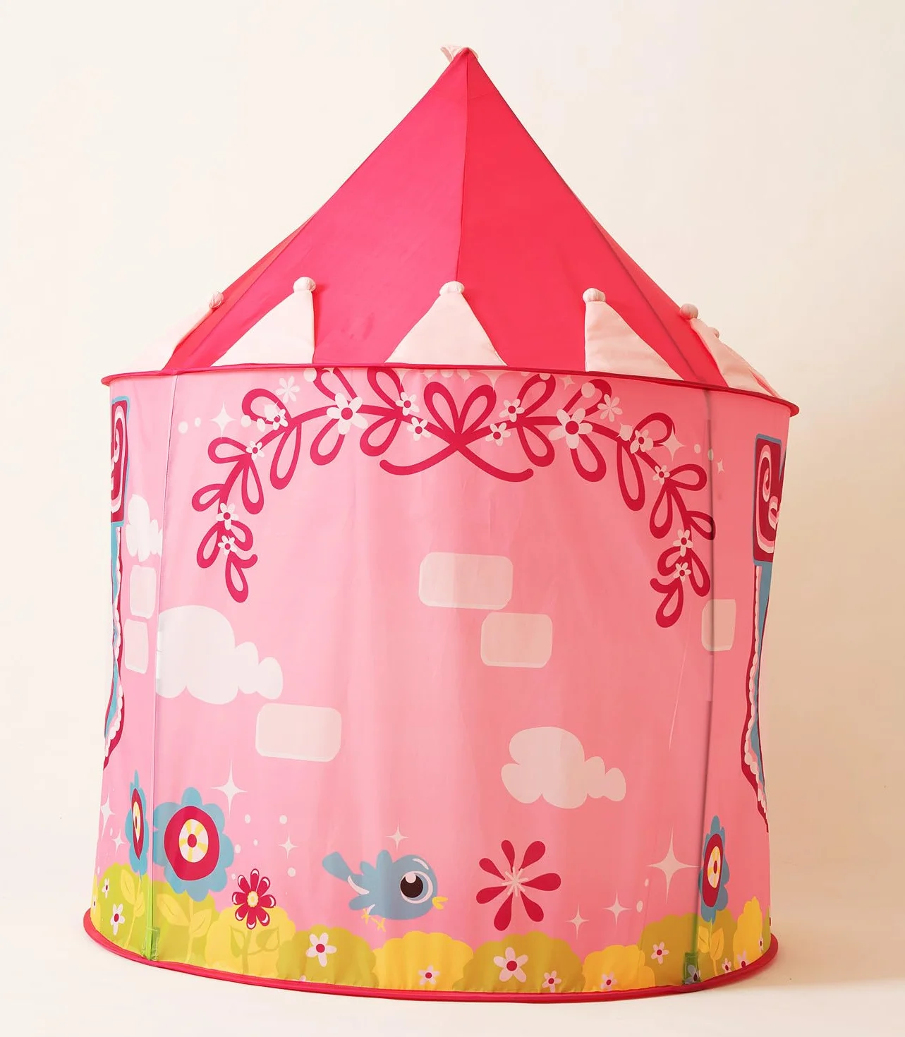 Plegable para niños, Carpa de Juegos para niños, Tienda de bebé para Interior y Exterior, casa de Juegos de yurtas para Guardar Juguetes, con Bolsa de Transporte (Jardín Rosa)